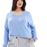Jersey con cuello en V ONLY Curve en azul