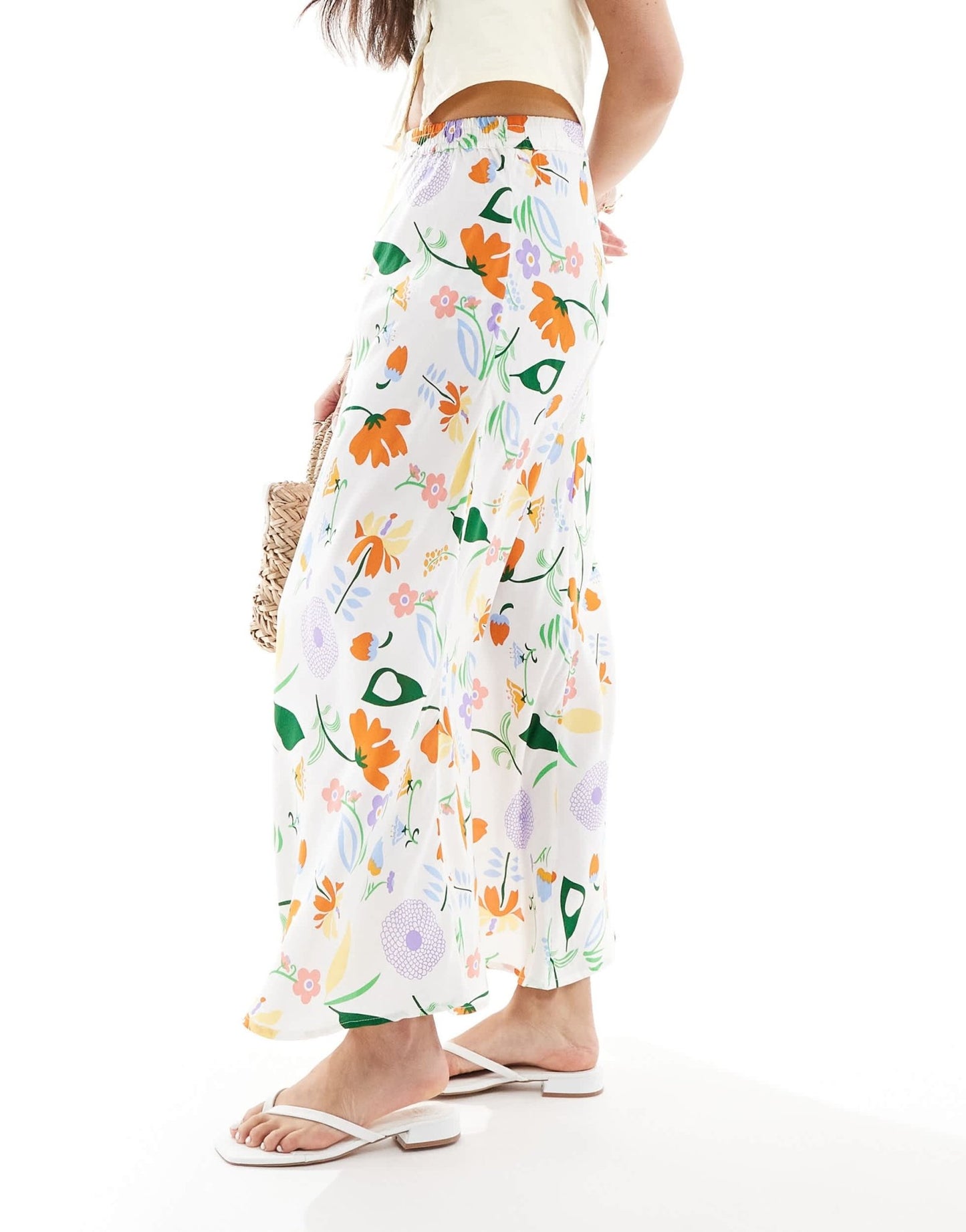 ONLY floral print maxi skirt in white - ASOS Sample Sale EU Store