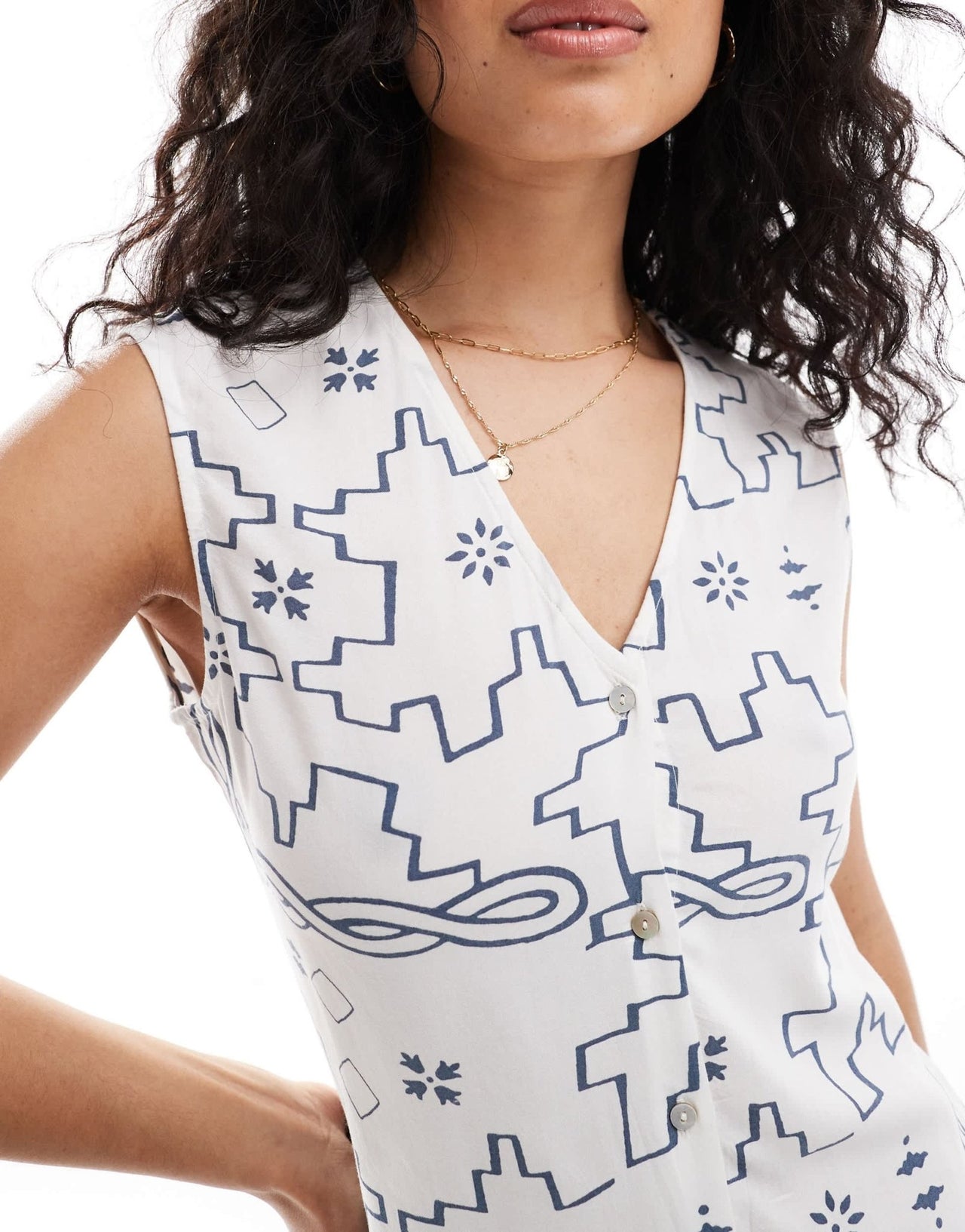 ONLY geo print playsuit in white - ASOS Sample Sale EU Store
