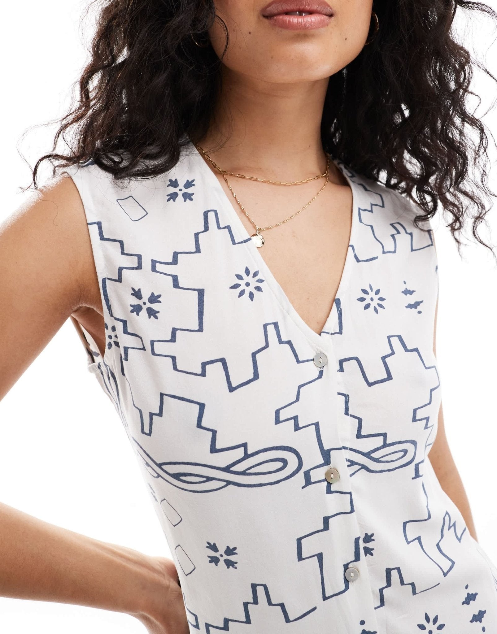 ONLY geo print playsuit in white - ASOS Sample Sale EU Store