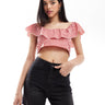 Shorts di jeans a vita alta ONLY in nero