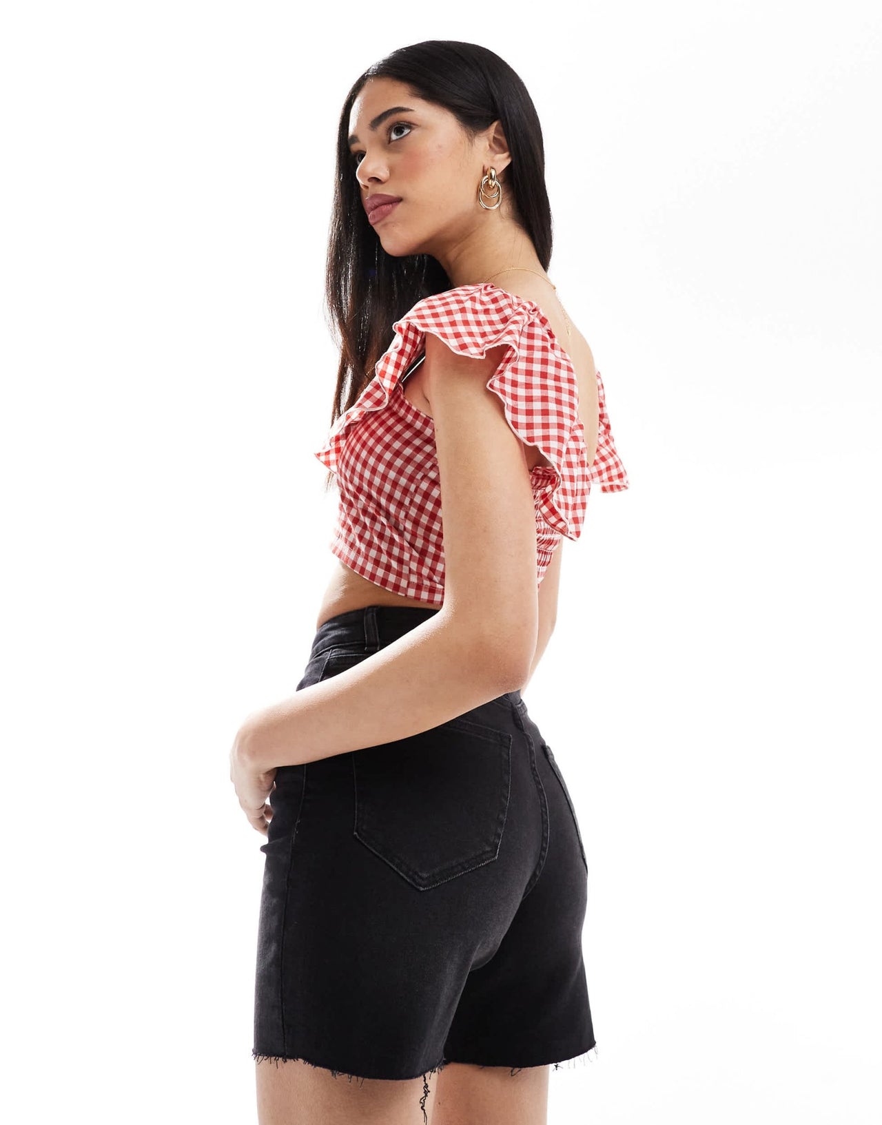ONLY high waisted denim shorts in black - ASOS Sample Sale EU Store