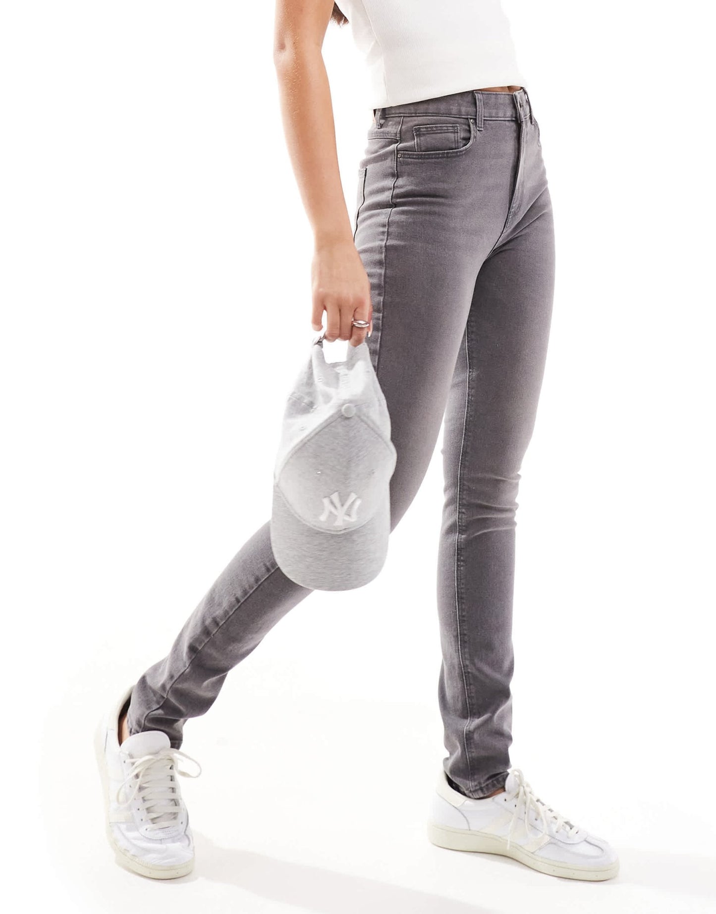 ONLY high waisted skinny fit jean in mid wash grey - ASOS Sample Sale EU Store