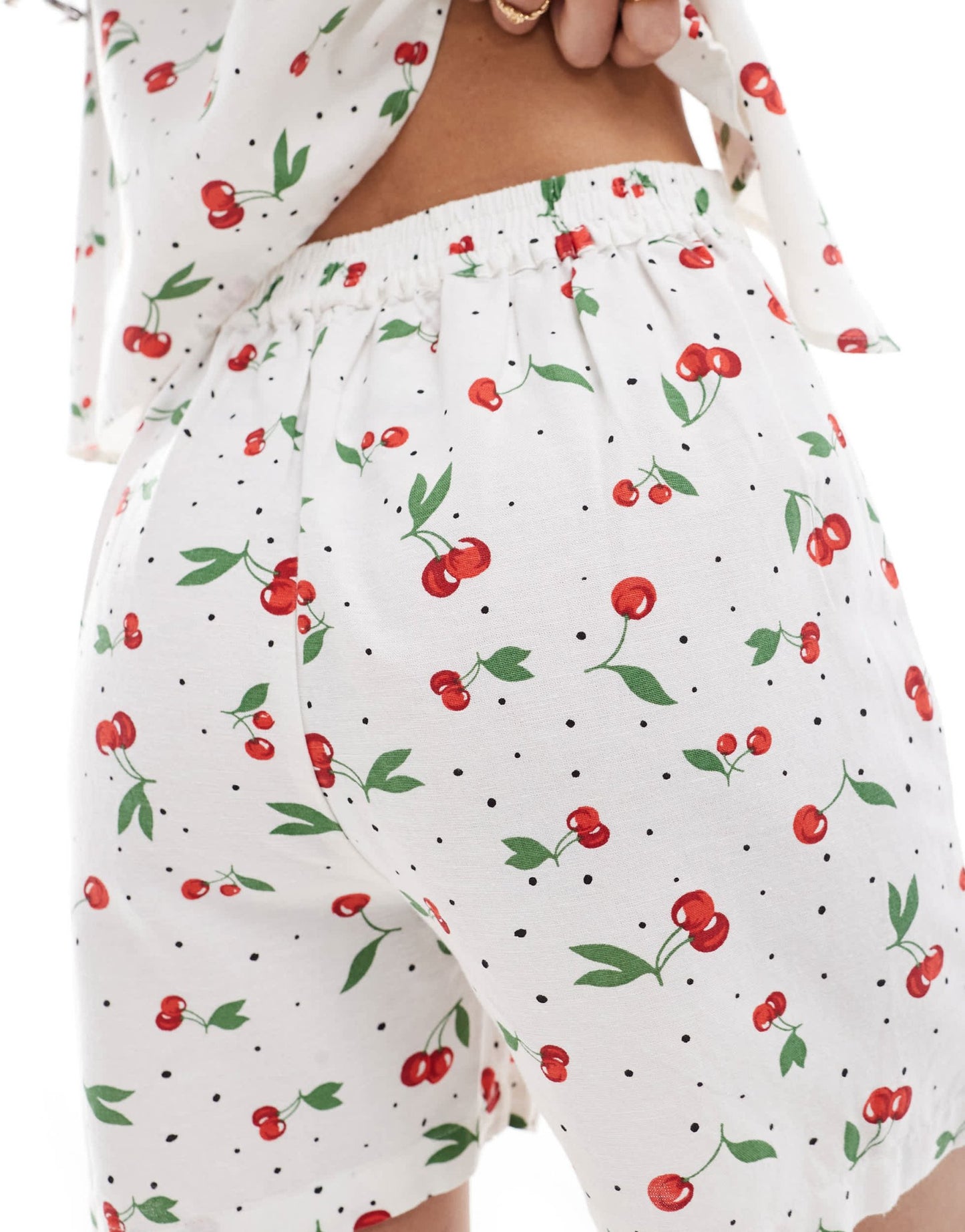 ONLY linen mix short co - ord in cherry print - ASOS Sample Sale EU Store