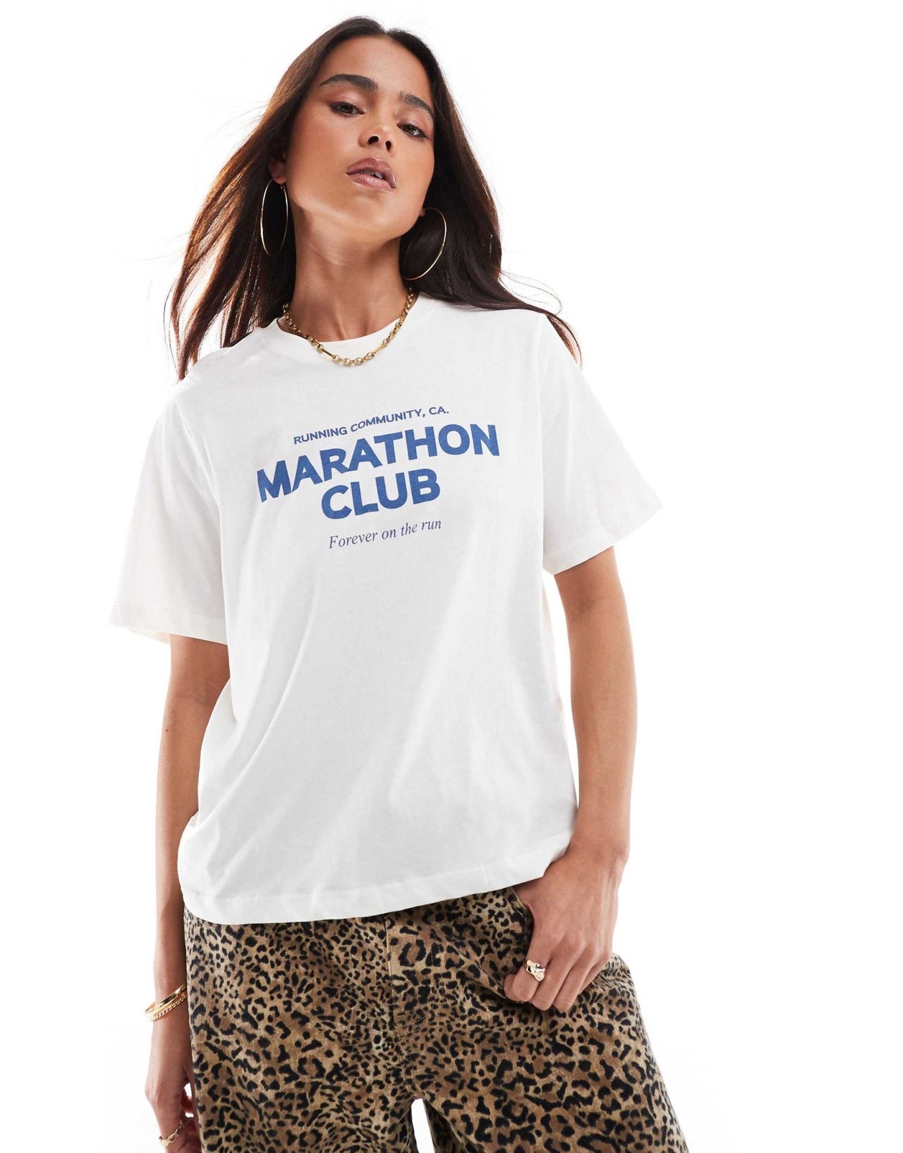 ONLY Marathon Club print t-shirt in white - ASOS Sample Sale EU Store