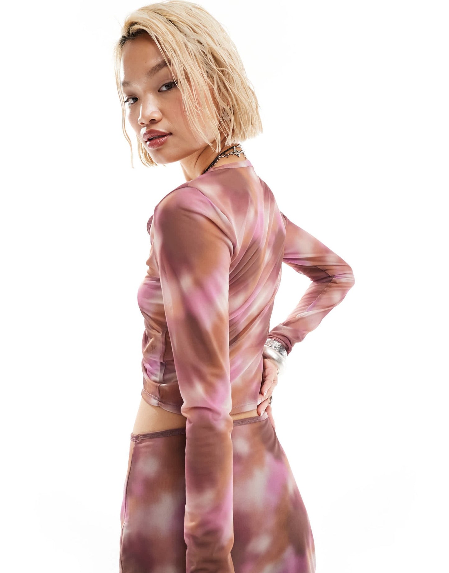 ONLY mesh cardigan co - ord in tie dye print - ASOS Sample Sale EU Store