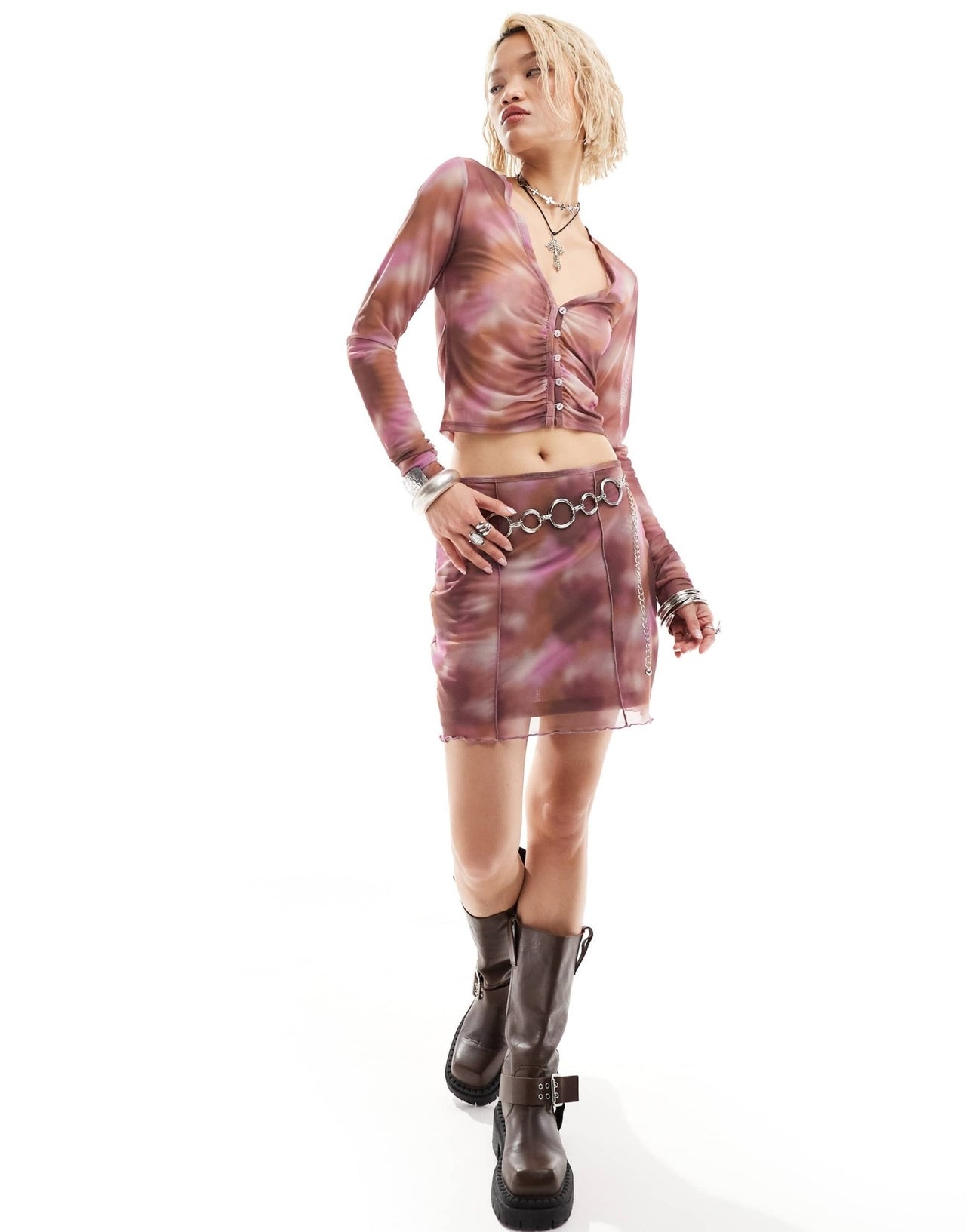 ONLY mesh midi skirt co - ord in tie dye print - ASOS Sample Sale EU Store