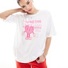 ONLY oversized t-shirt with heart graphic in white
