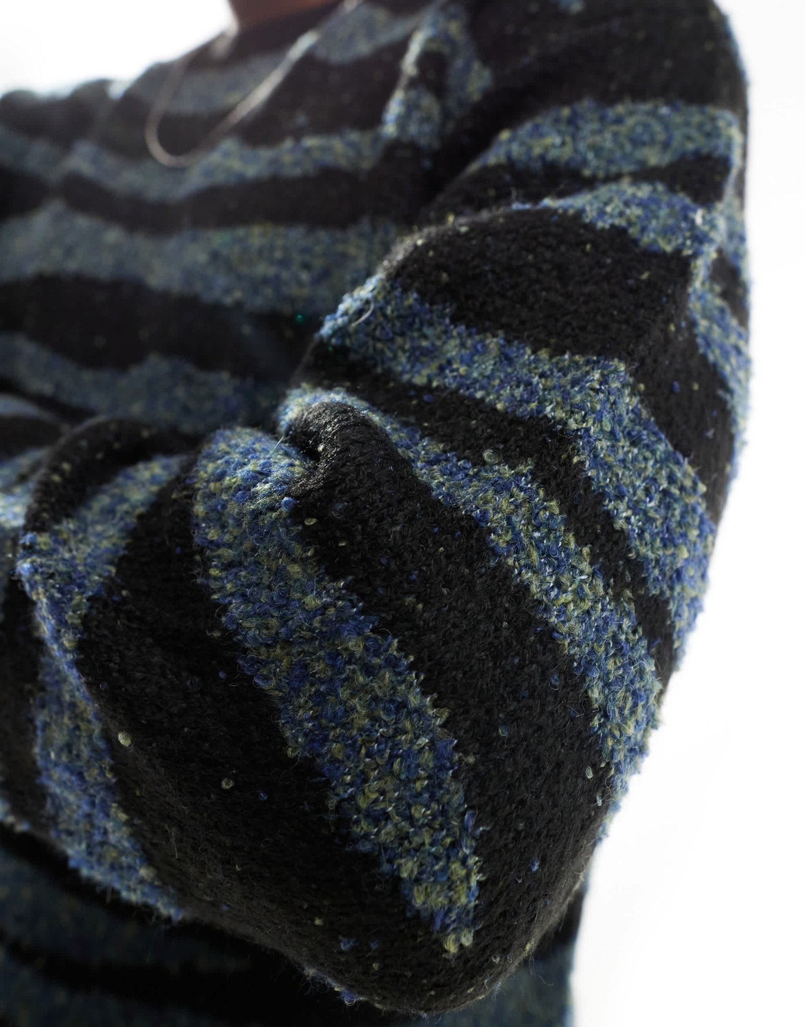 ONLY & SONS crew neck drop shoulder jumper with zebra stripe in black - ASOS Sample Sale EU Store
