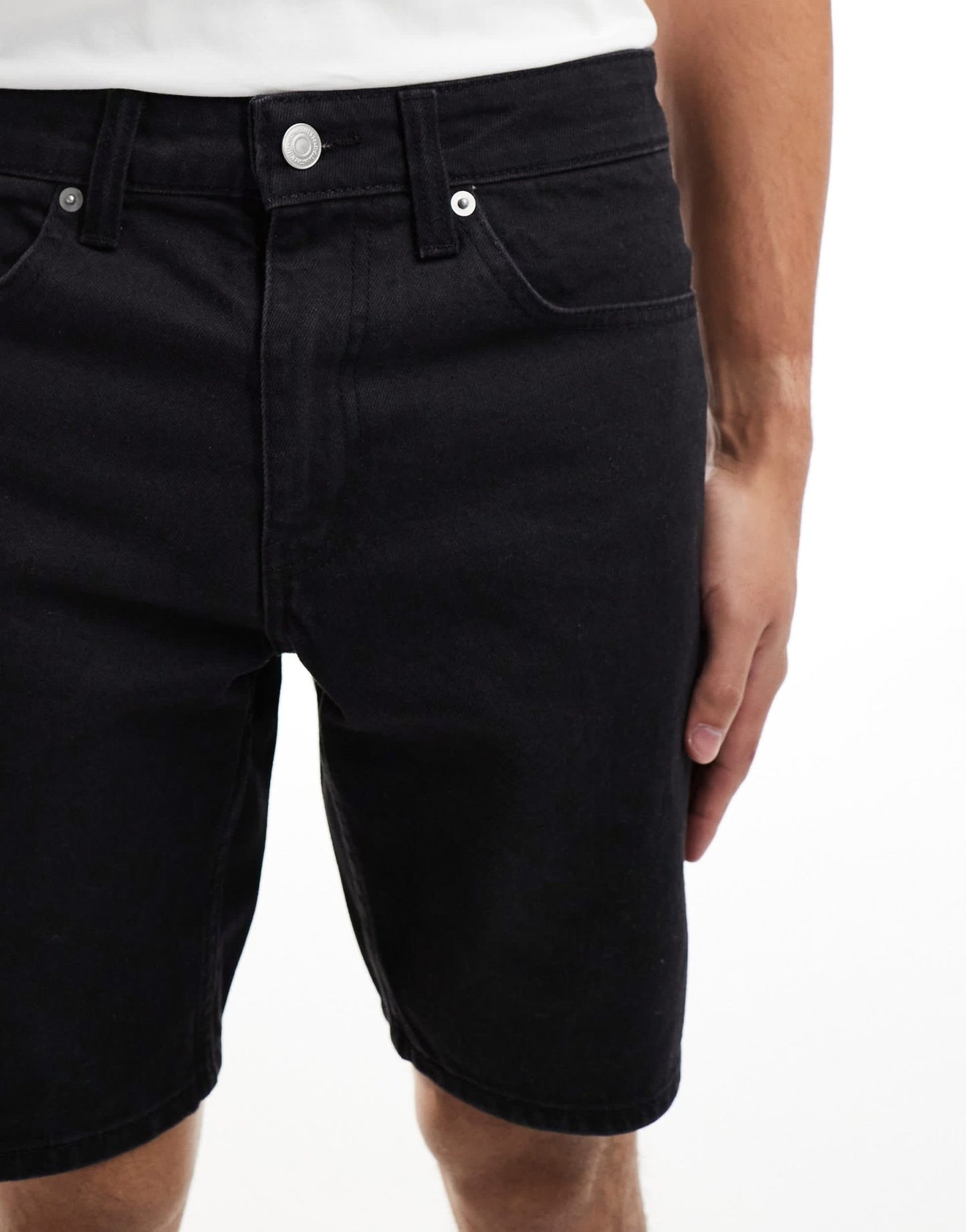 ONLY & SONS Edge straight fit denim shorts in black - ASOS Sample Sale EU Store