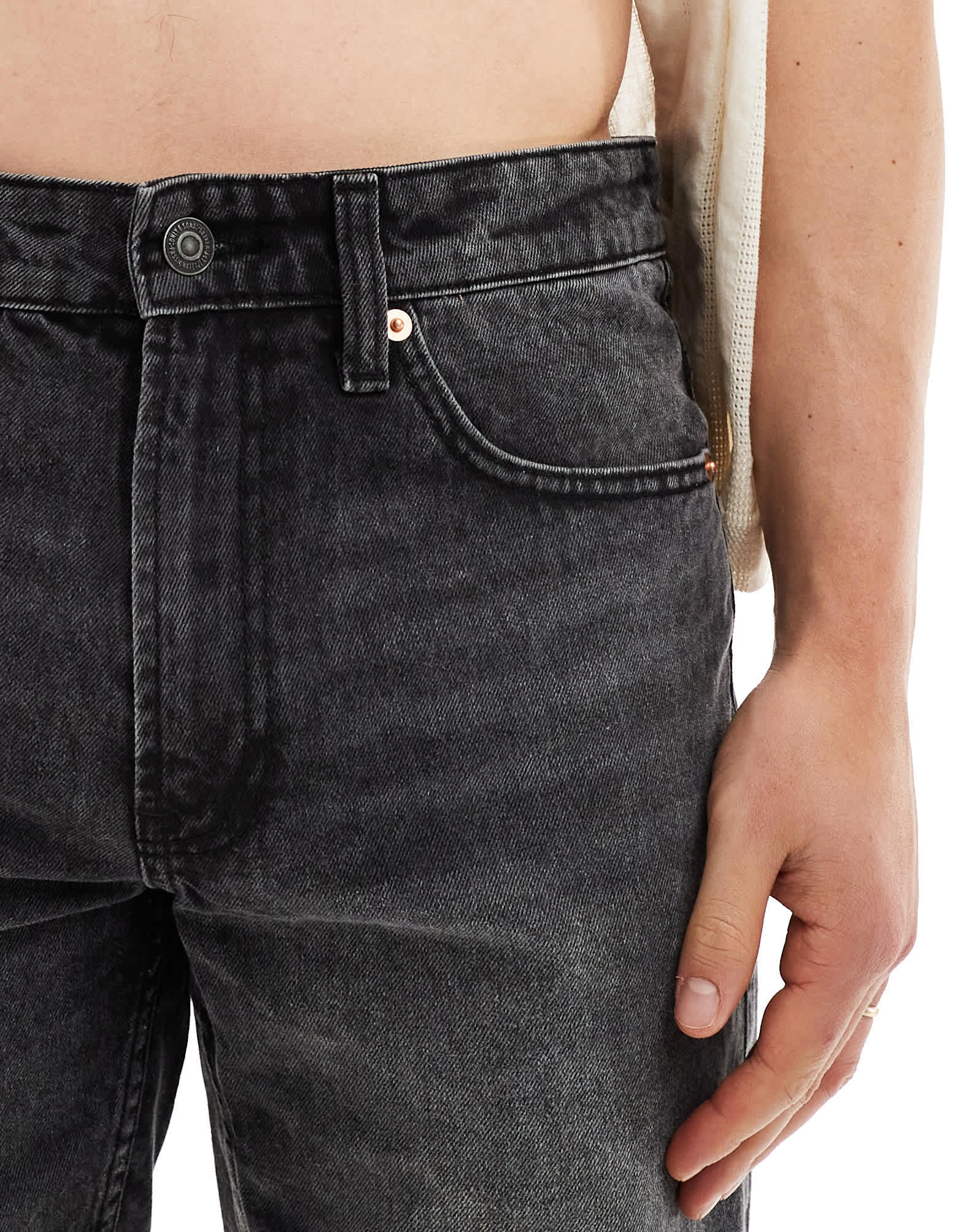 ONLY & SONS loose fit denim short in washed black - ASOS Sample Sale EU Store