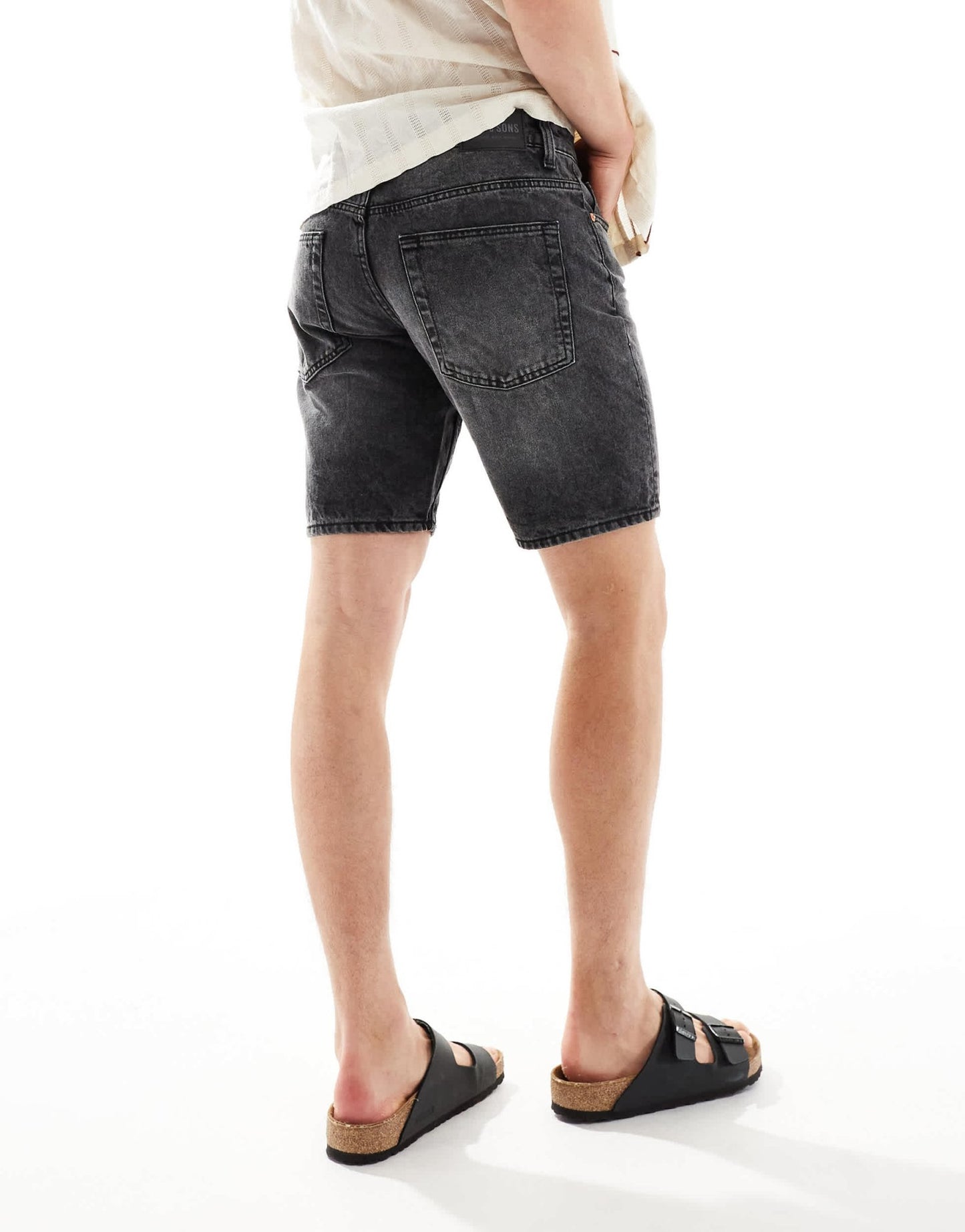 ONLY & SONS loose fit denim short in washed black - ASOS Sample Sale EU Store