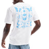 ONLY & SONS oversize t-shirt with butterfly back print in white