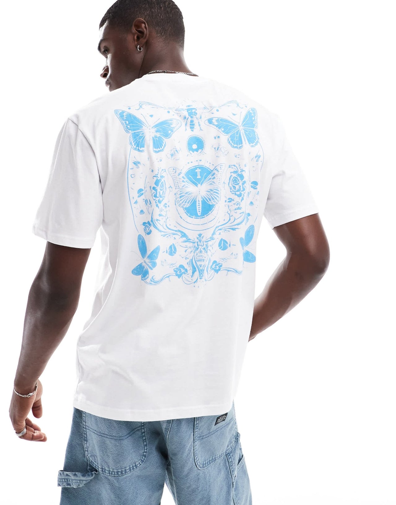 ONLY & SONS oversize t-shirt with butterfly back print in white - ASOS Sample Sale EU Store