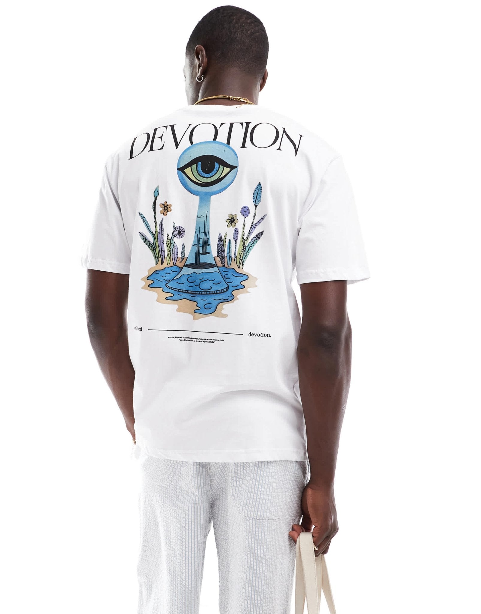 ONLY & SONS oversize t-shirt with devotion back print in white - ASOS Sample Sale EU Store