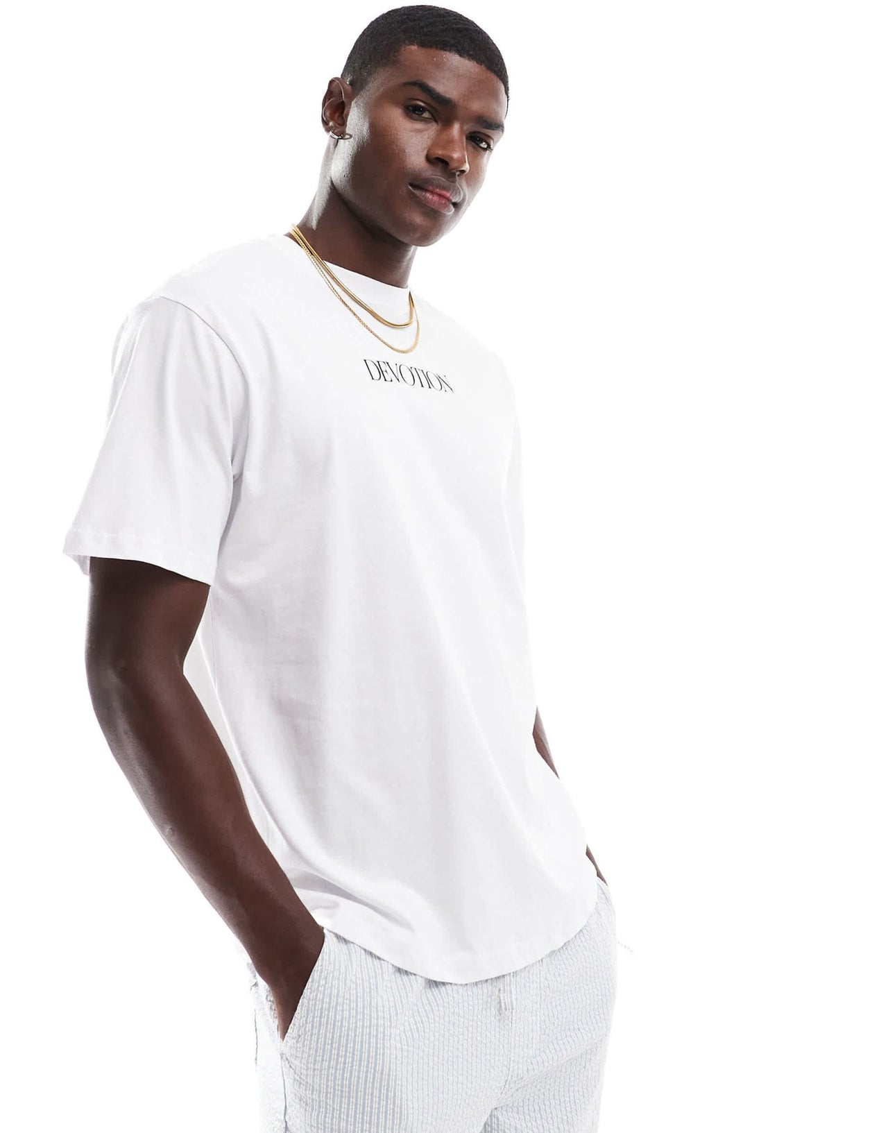 ONLY & SONS oversize t-shirt with devotion back print in white - ASOS Sample Sale EU Store