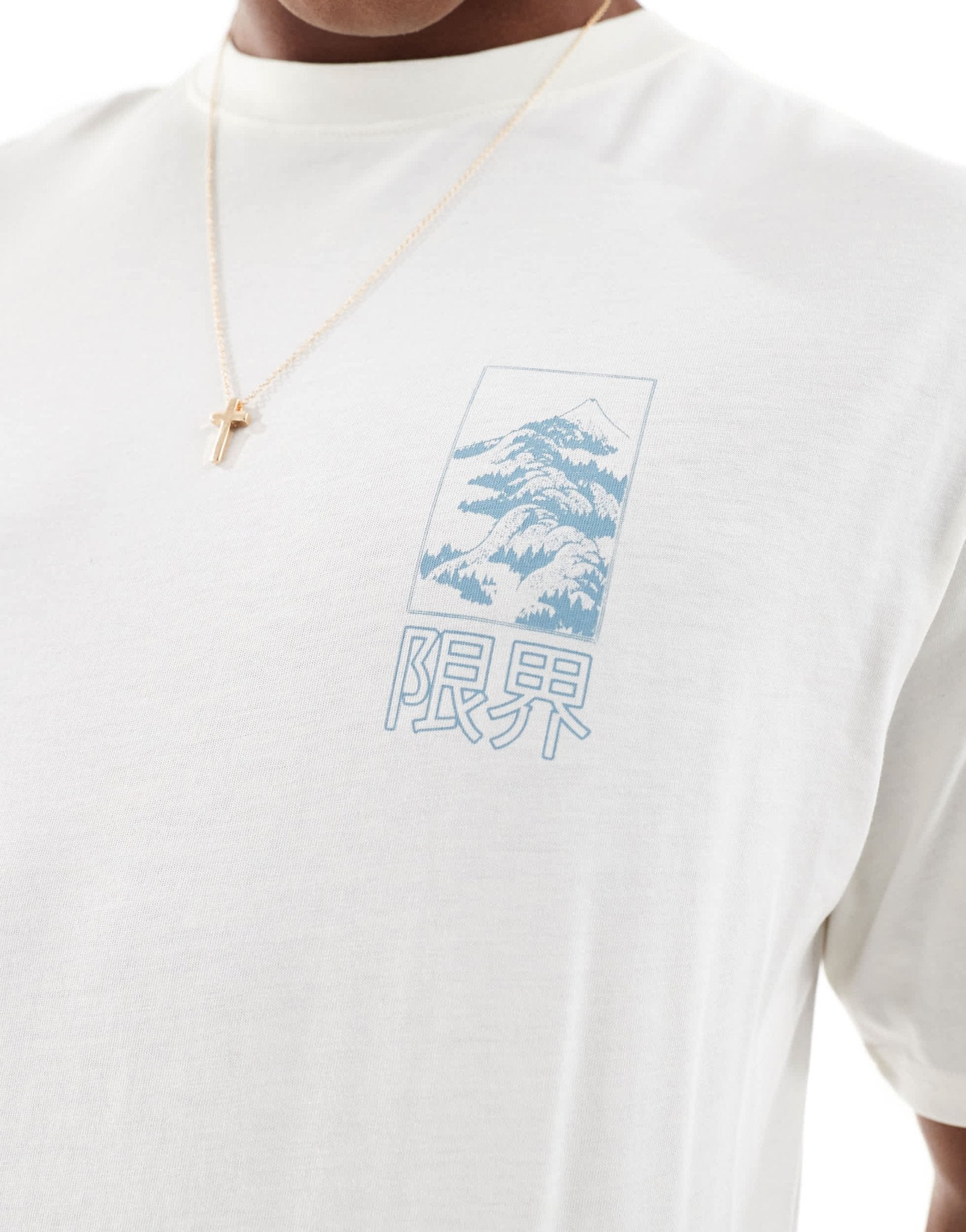 ONLY & SONS oversize t-shirt with mountain back print in white - ASOS Sample Sale EU Store