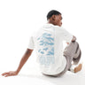 ONLY & SONS oversize t-shirt with mountain back print in white