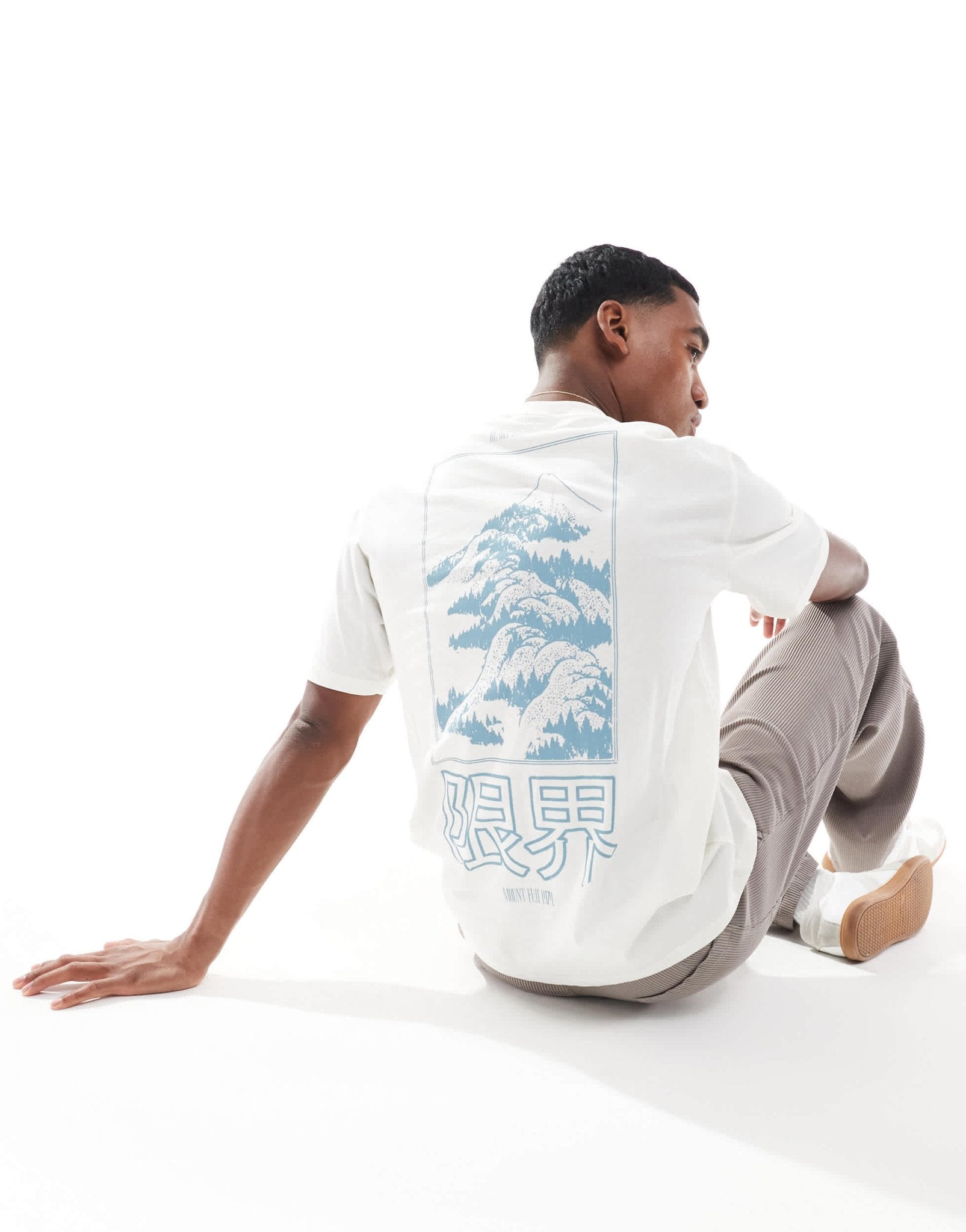 ONLY & SONS oversize t-shirt with mountain back print in white - ASOS Sample Sale EU Store