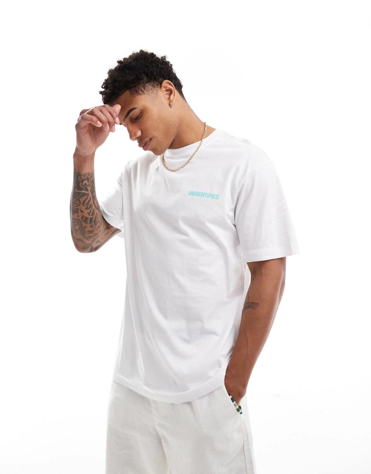 ONLY & SONS oversized t-shirt with unidentified back print in white - ASOS Sample Sale EU Store