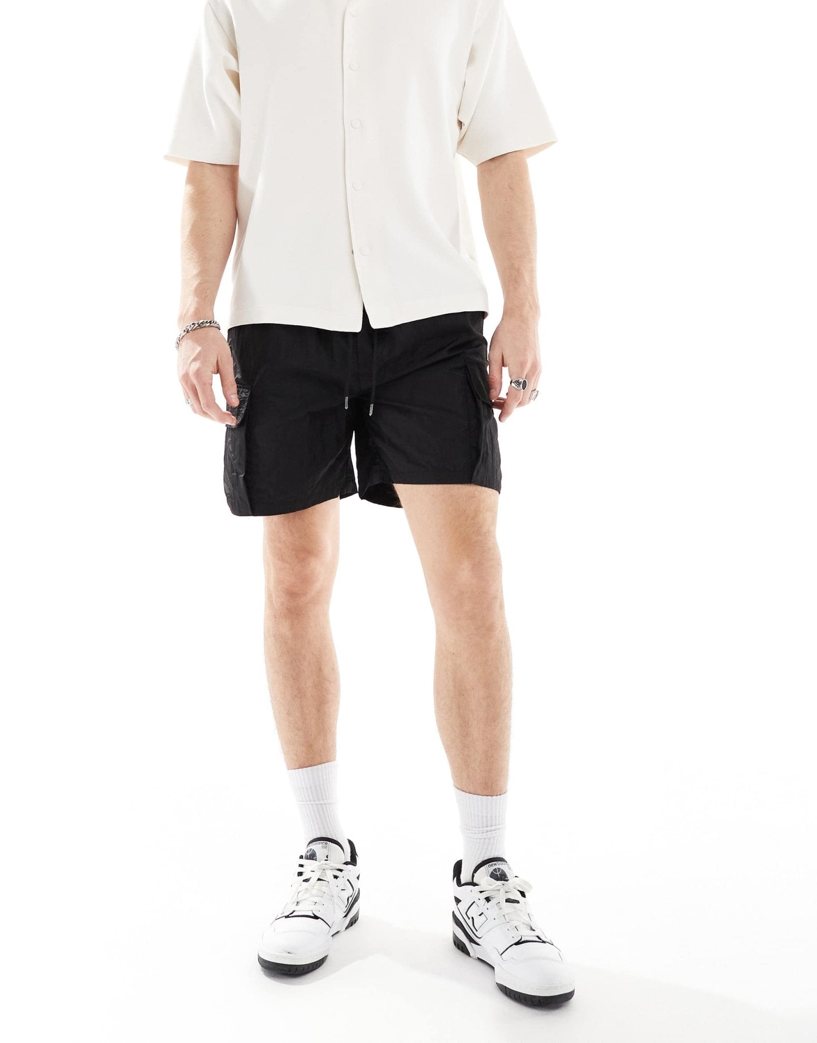 ONLY & SONS pull on technical cargo short in black - ASOS Sample Sale EU Store