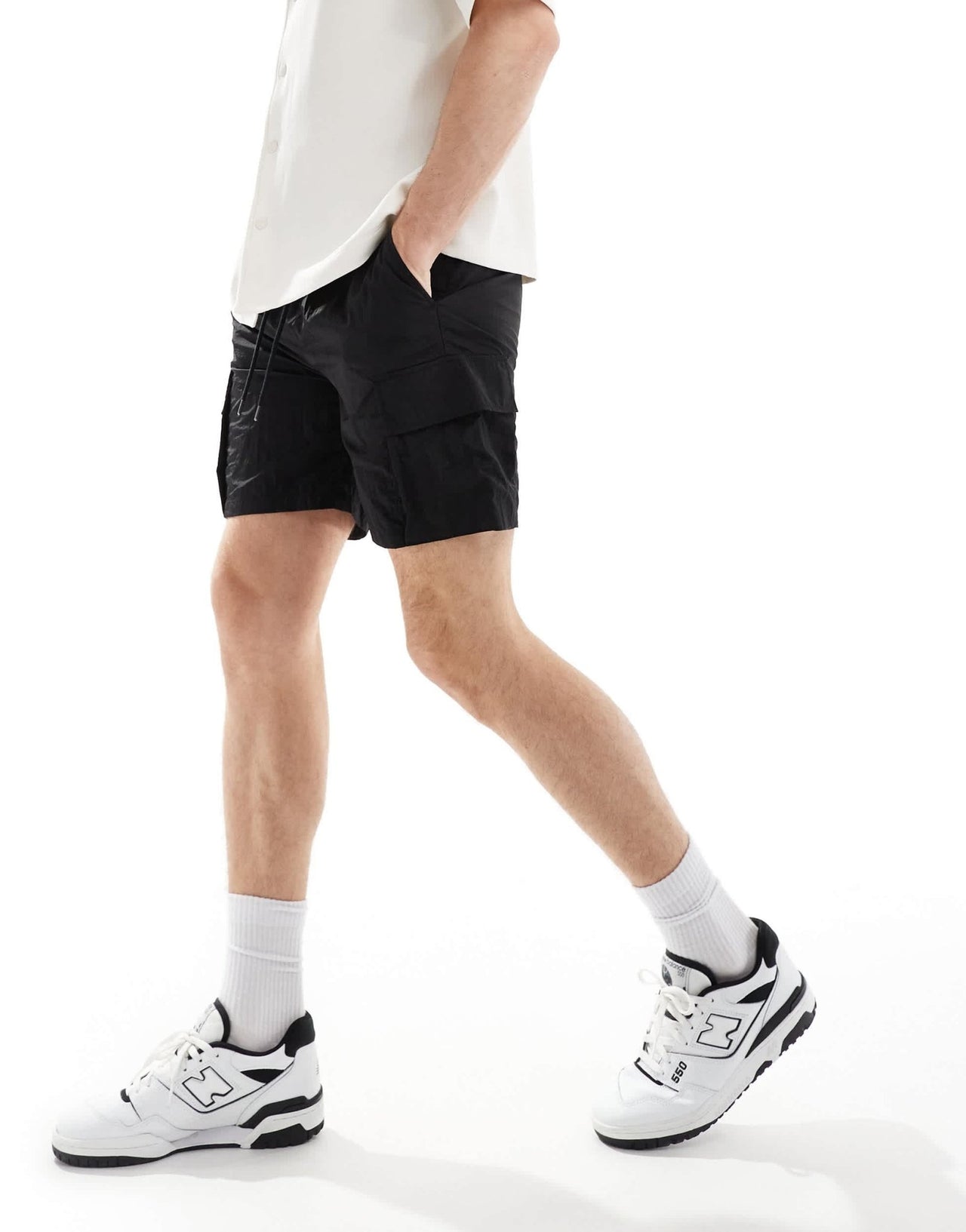 ONLY & SONS pull on technical cargo short in black - ASOS Sample Sale EU Store