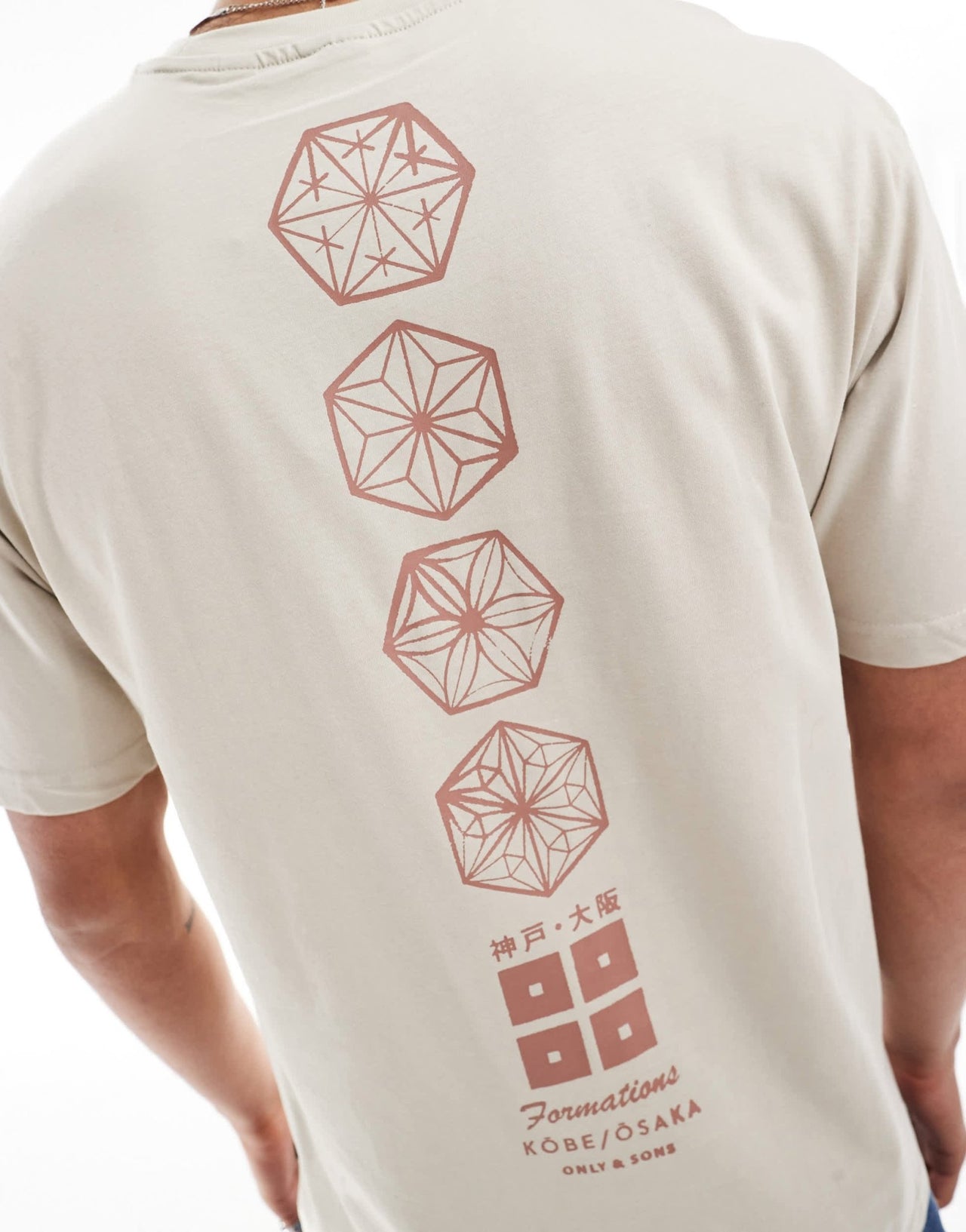 ONLY & SONS relaxed fit t-shirt with Japan print in beige - ASOS Sample Sale EU Store