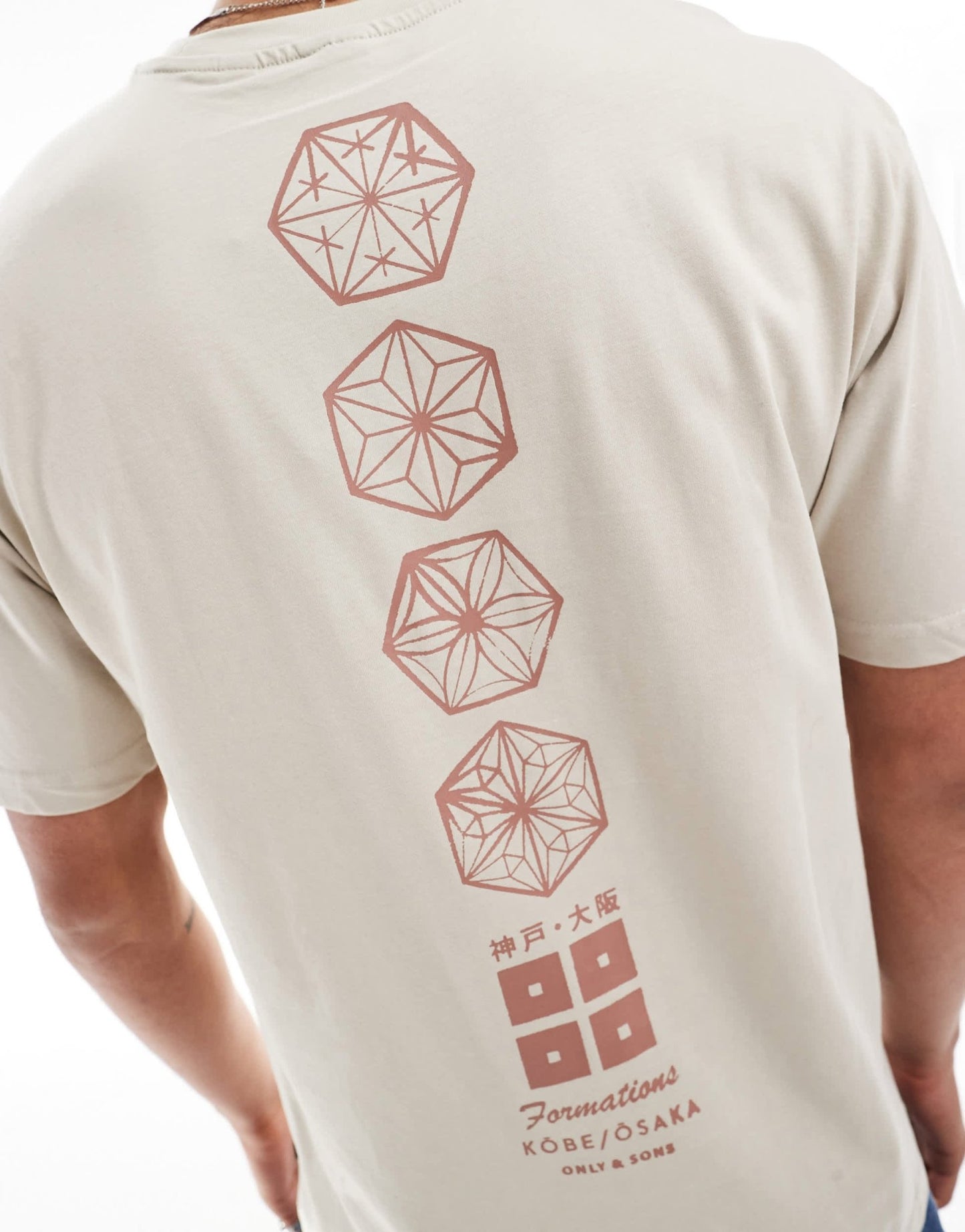 ONLY & SONS relaxed fit t-shirt with Japan print in beige - ASOS Sample Sale EU Store