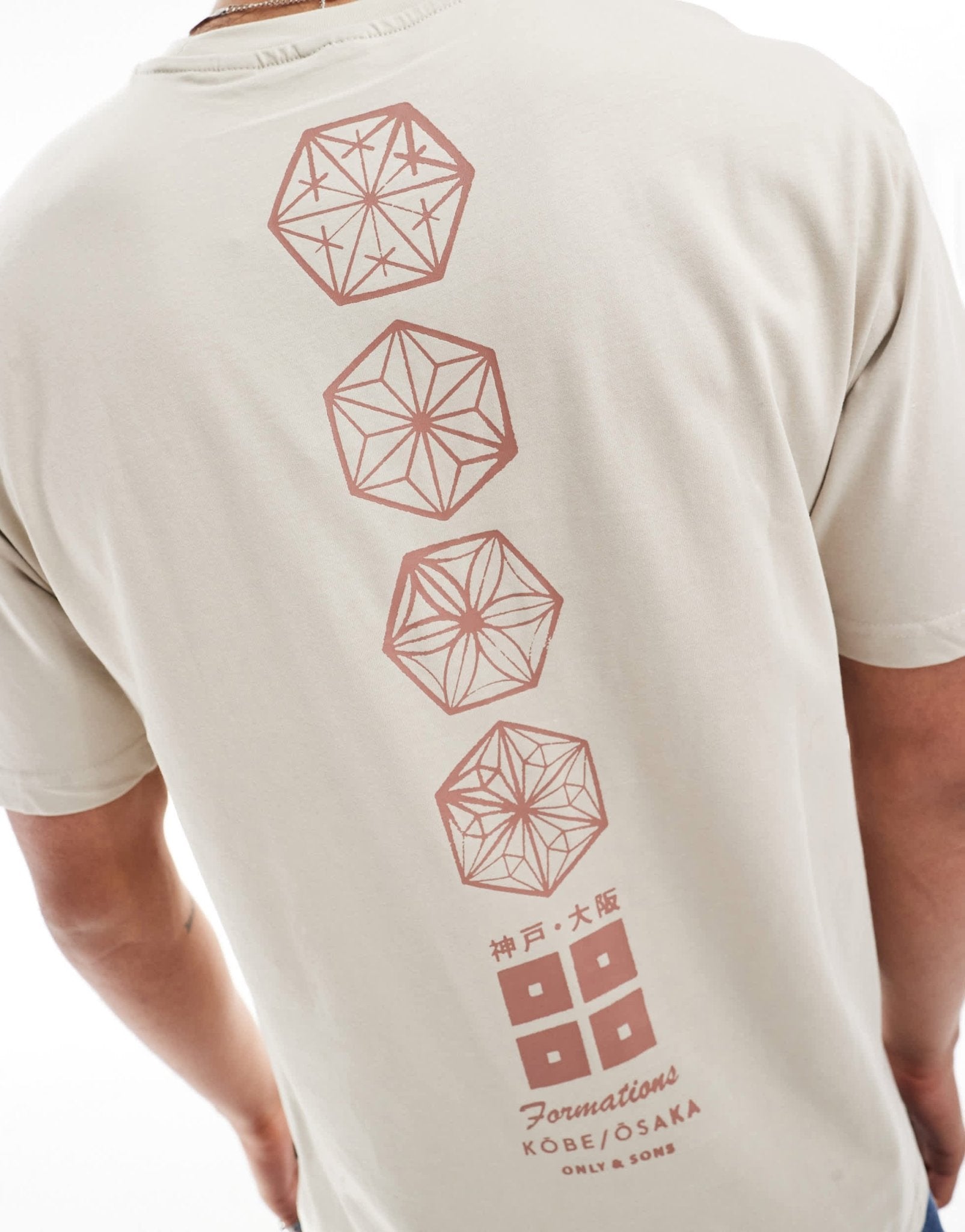 ONLY & SONS relaxed fit t-shirt with Japan print in beige - ASOS Sample Sale EU Store