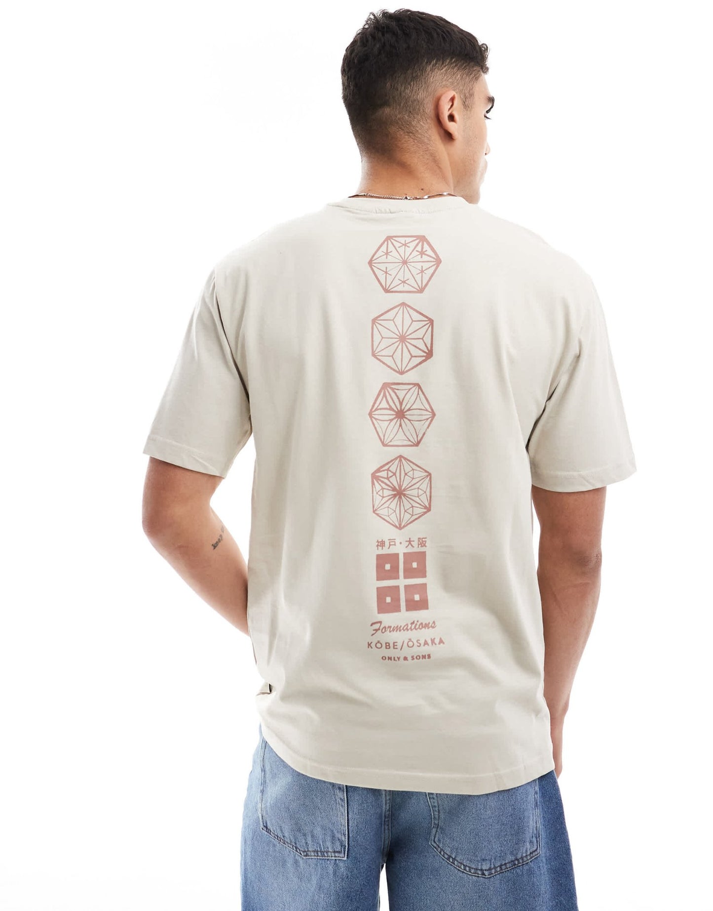 ONLY & SONS relaxed fit t-shirt with Japan print in beige - ASOS Sample Sale EU Store