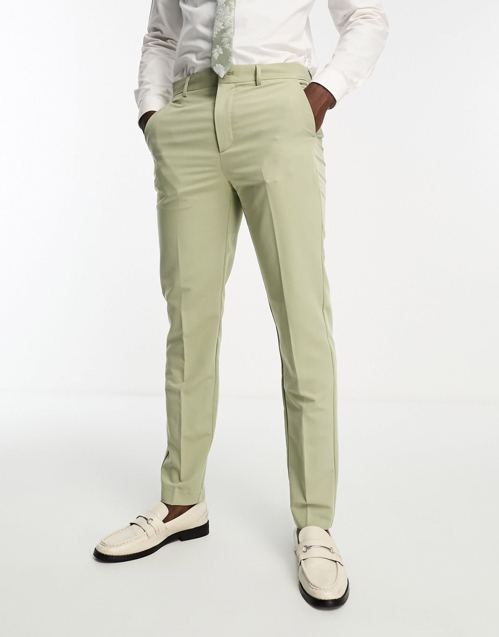 Only & Sons slim fit suit trousers in dusty olive - ASOS Sample Sale EU Store