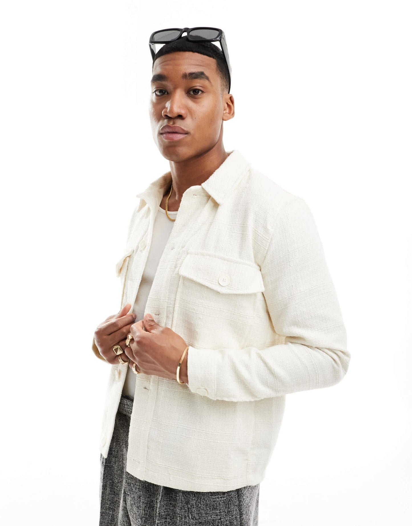 ONLY & SONS textured jacket in stone - ASOS Sample Sale EU Store