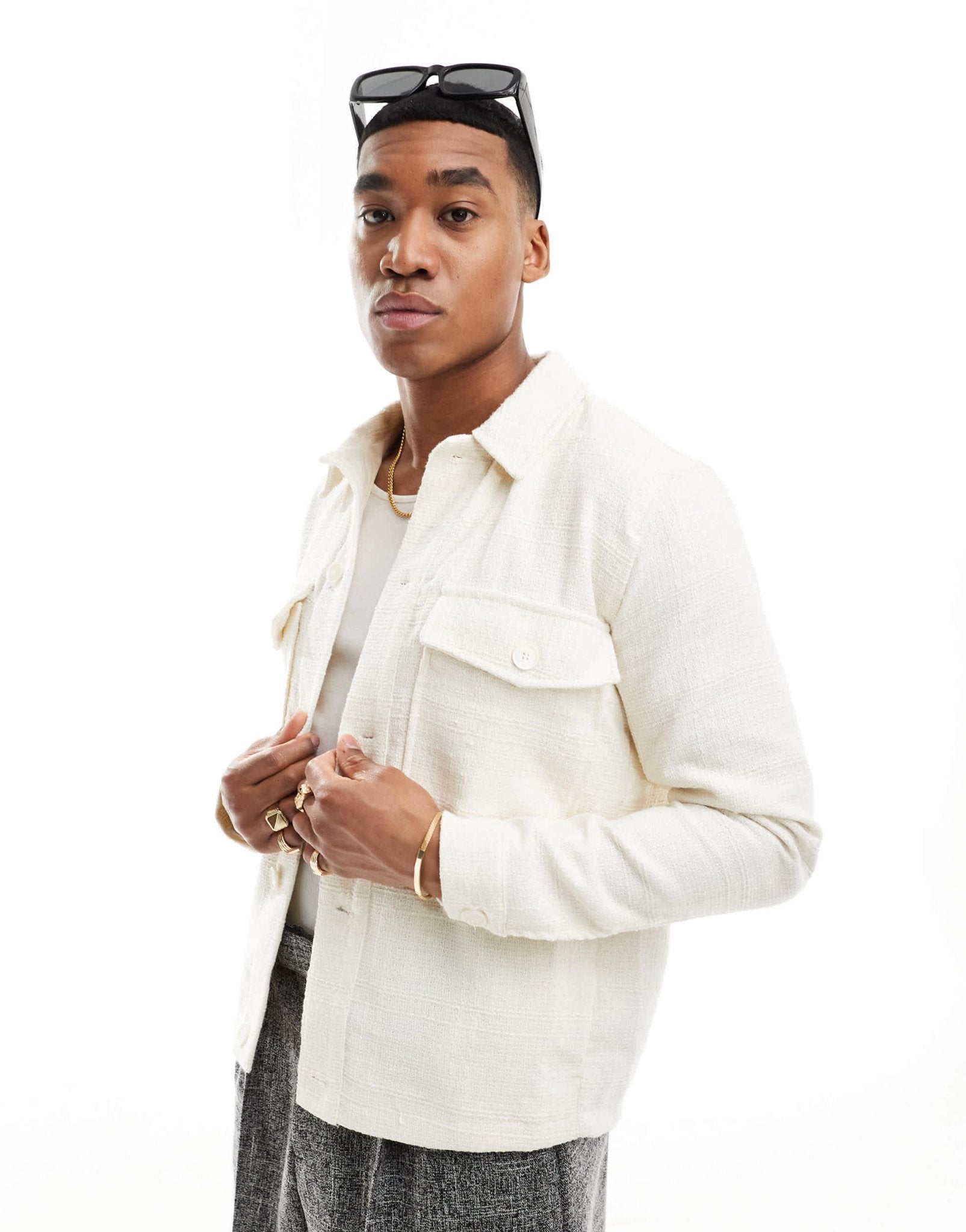 ONLY & SONS textured jacket in stone - ASOS Sample Sale EU Store
