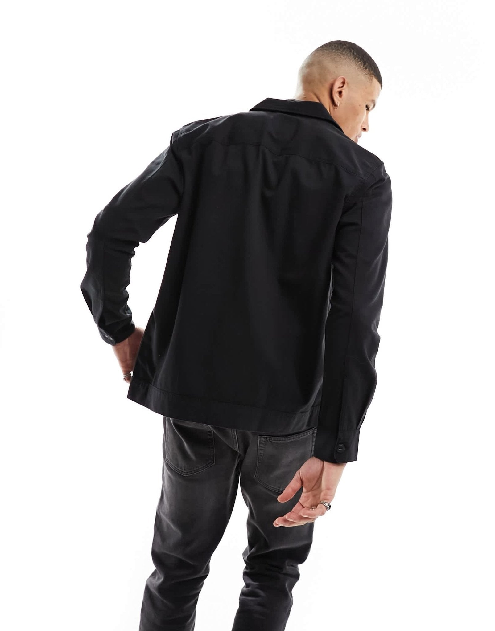 ONLY & SONS worker overshirt in black - ASOS Sample Sale EU Store