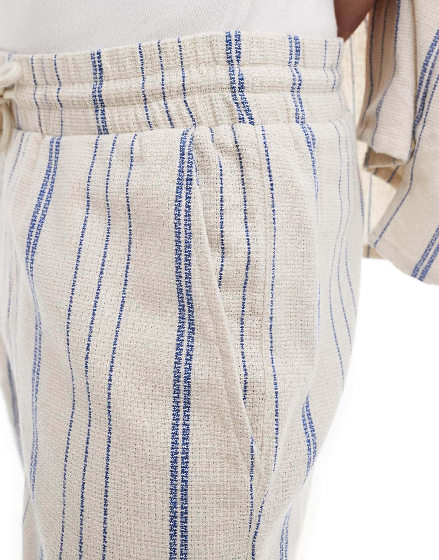 ONLY & SONS woven short co - ord in beige & blue stripe - ASOS Sample Sale EU Store