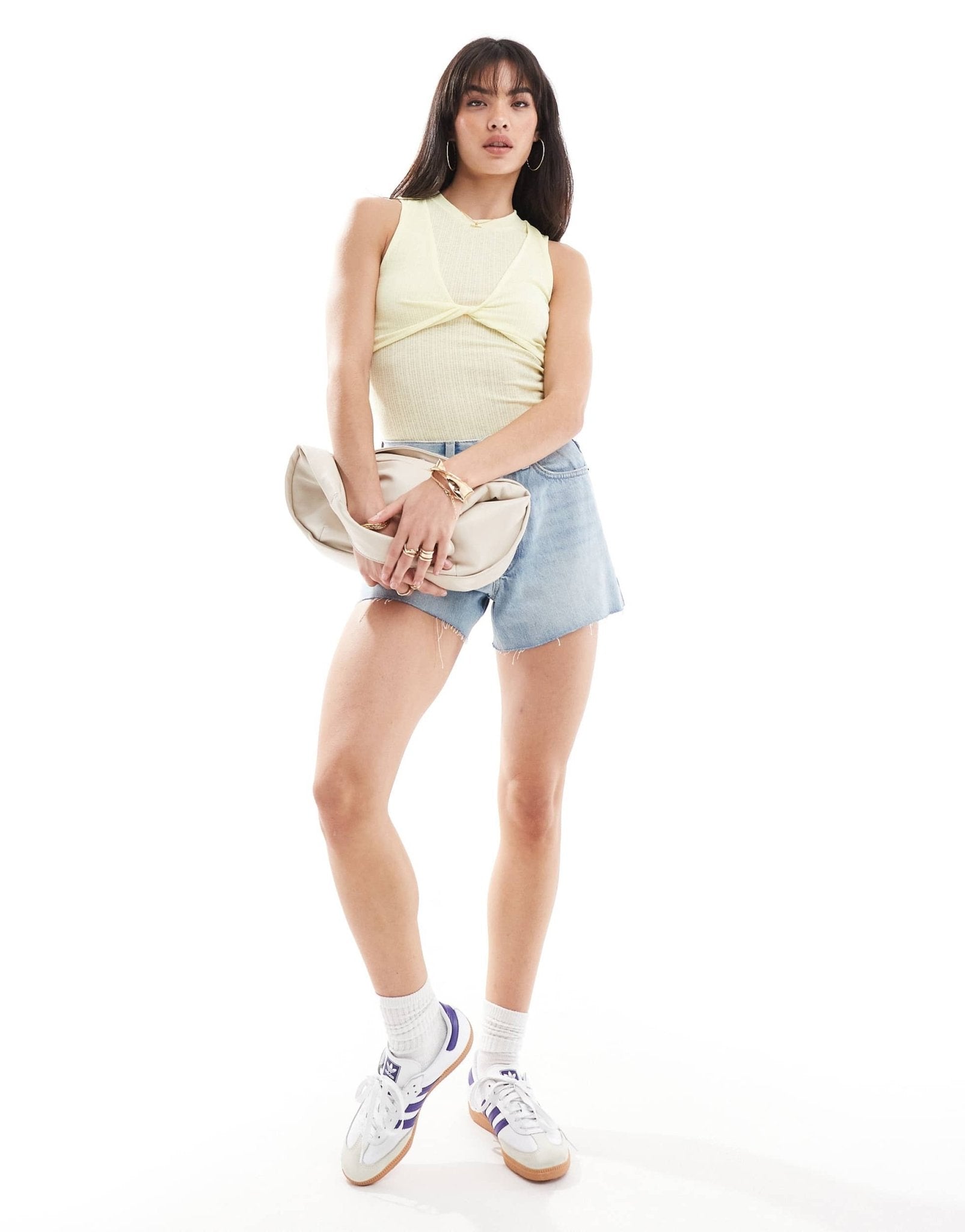 ONLY twist front sheer top in light yellow - ASOS Sample Sale EU Store