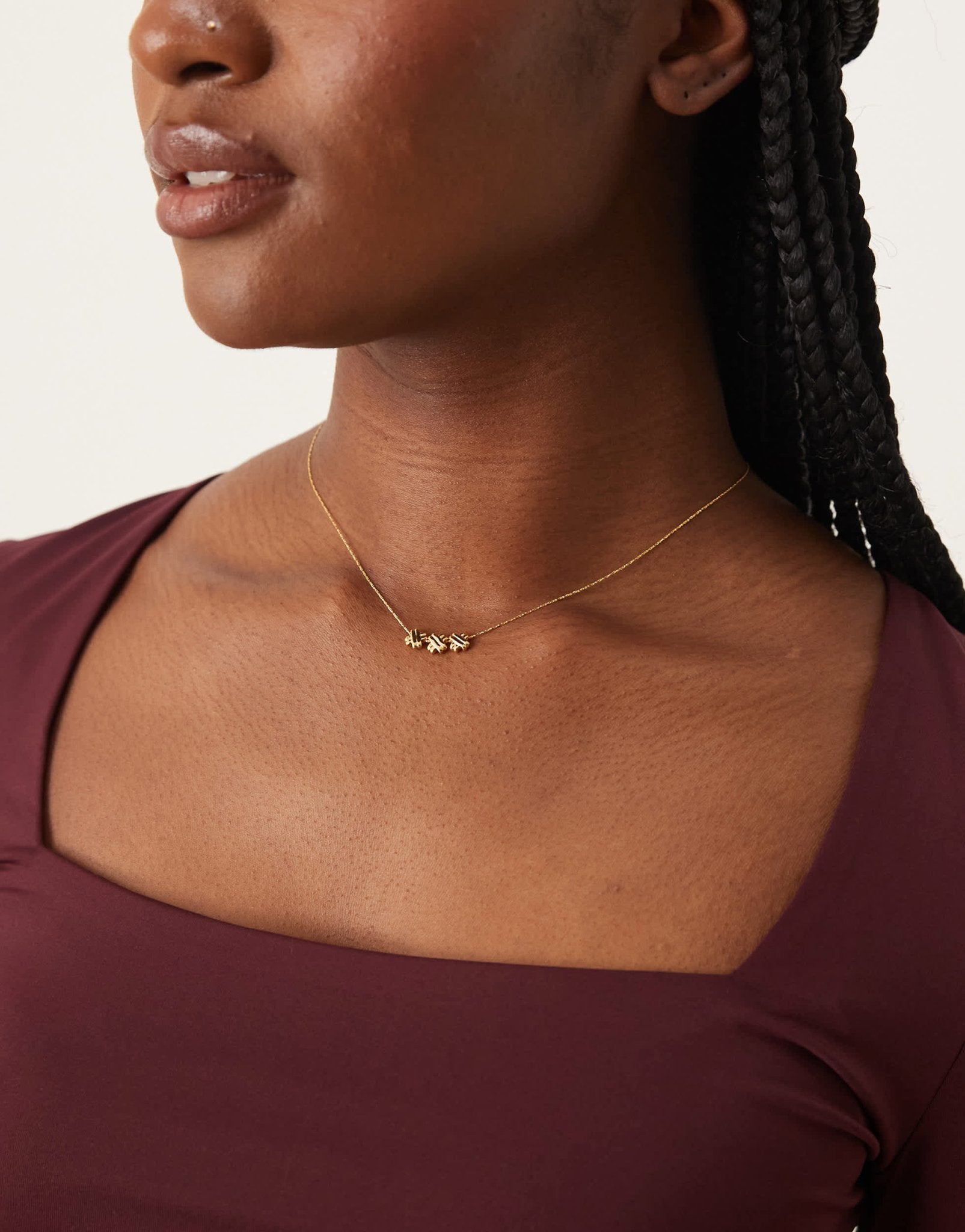 Orelia cross trio thread necklace in 18k gold plated - ASOS Sample Sale EU Store