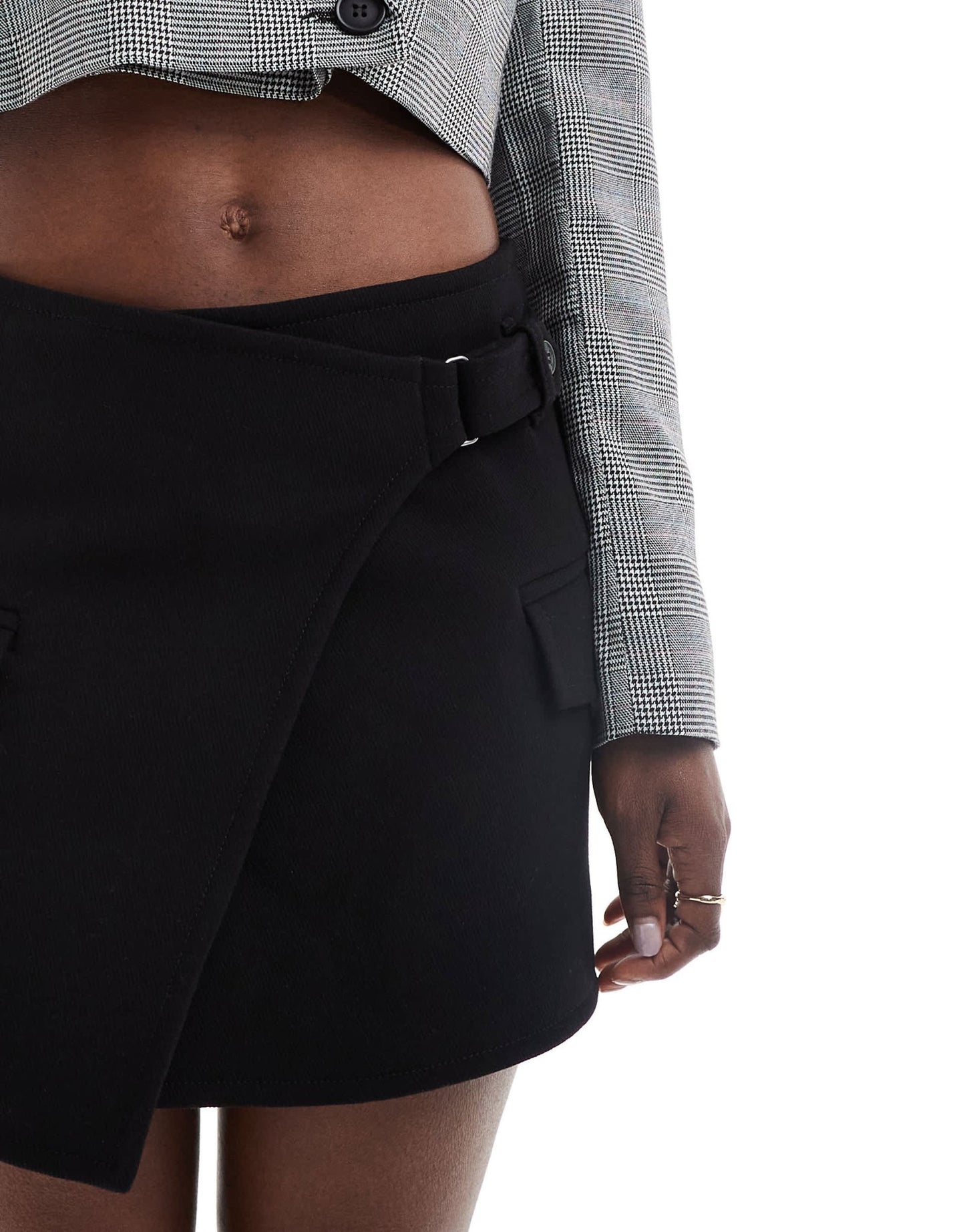 & Other Stories a line mini skirt with buckle wrap detail in black - ASOS Sample Sale EU Store