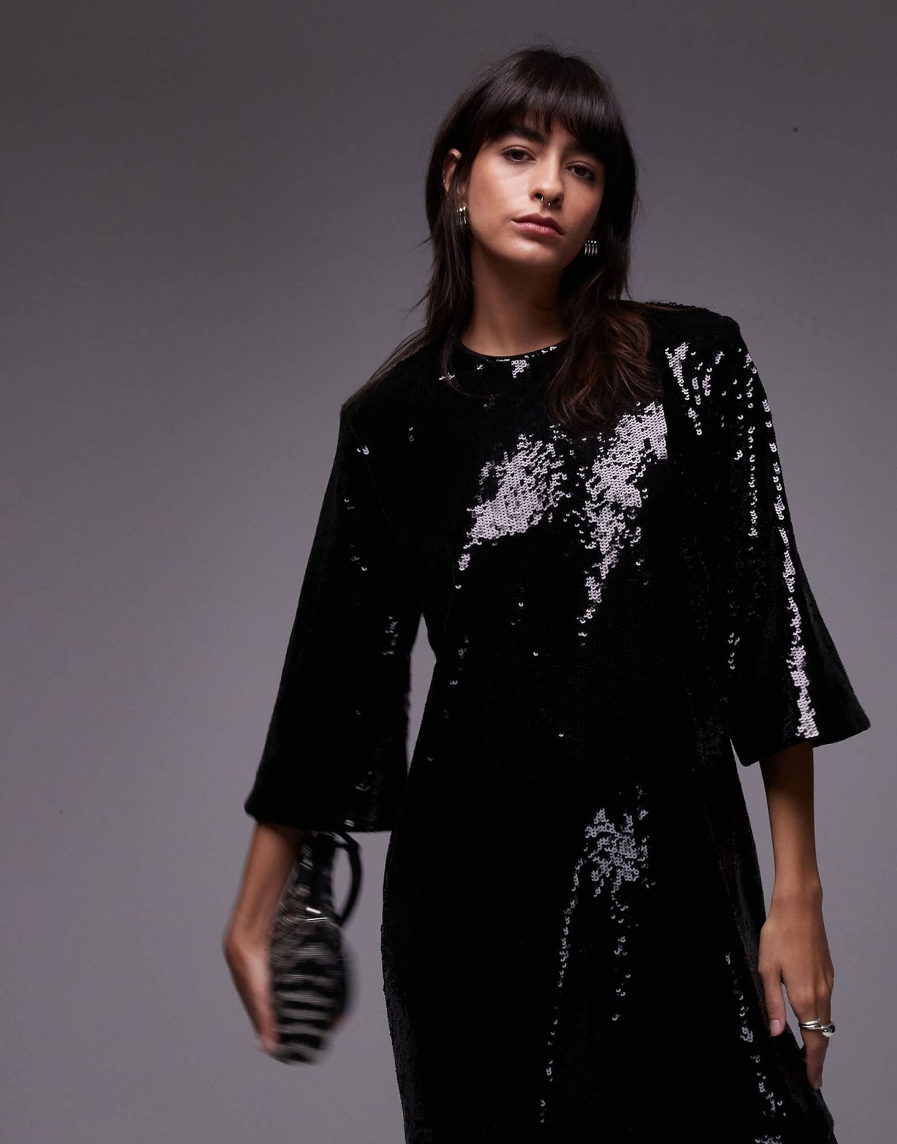 & Other Stories all over sequin mini dress in black - ASOS Sample Sale EU Store