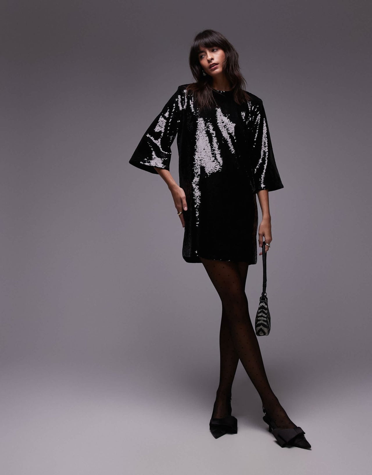 & Other Stories all over sequin mini dress in black - ASOS Sample Sale EU Store