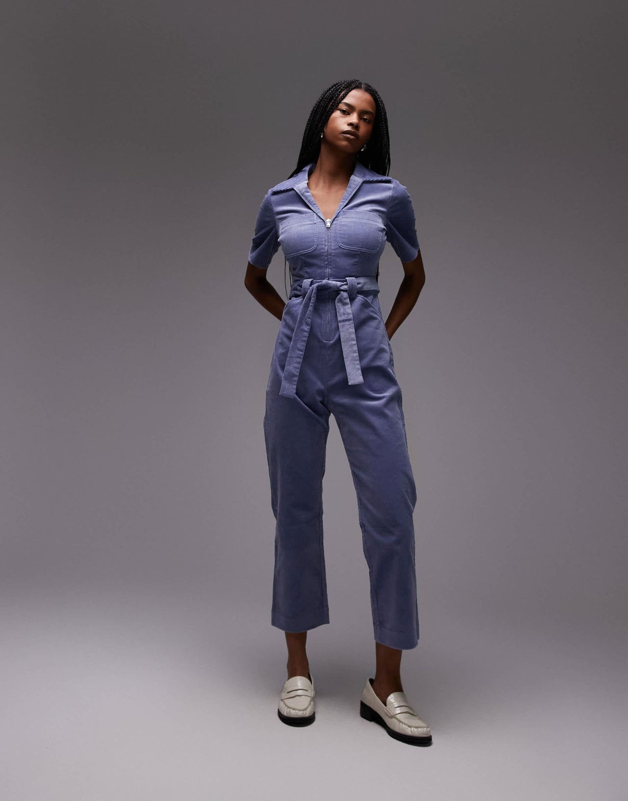 & Other Stories belted cord jumpsuit in light blue - ASOS Sample Sale EU Store