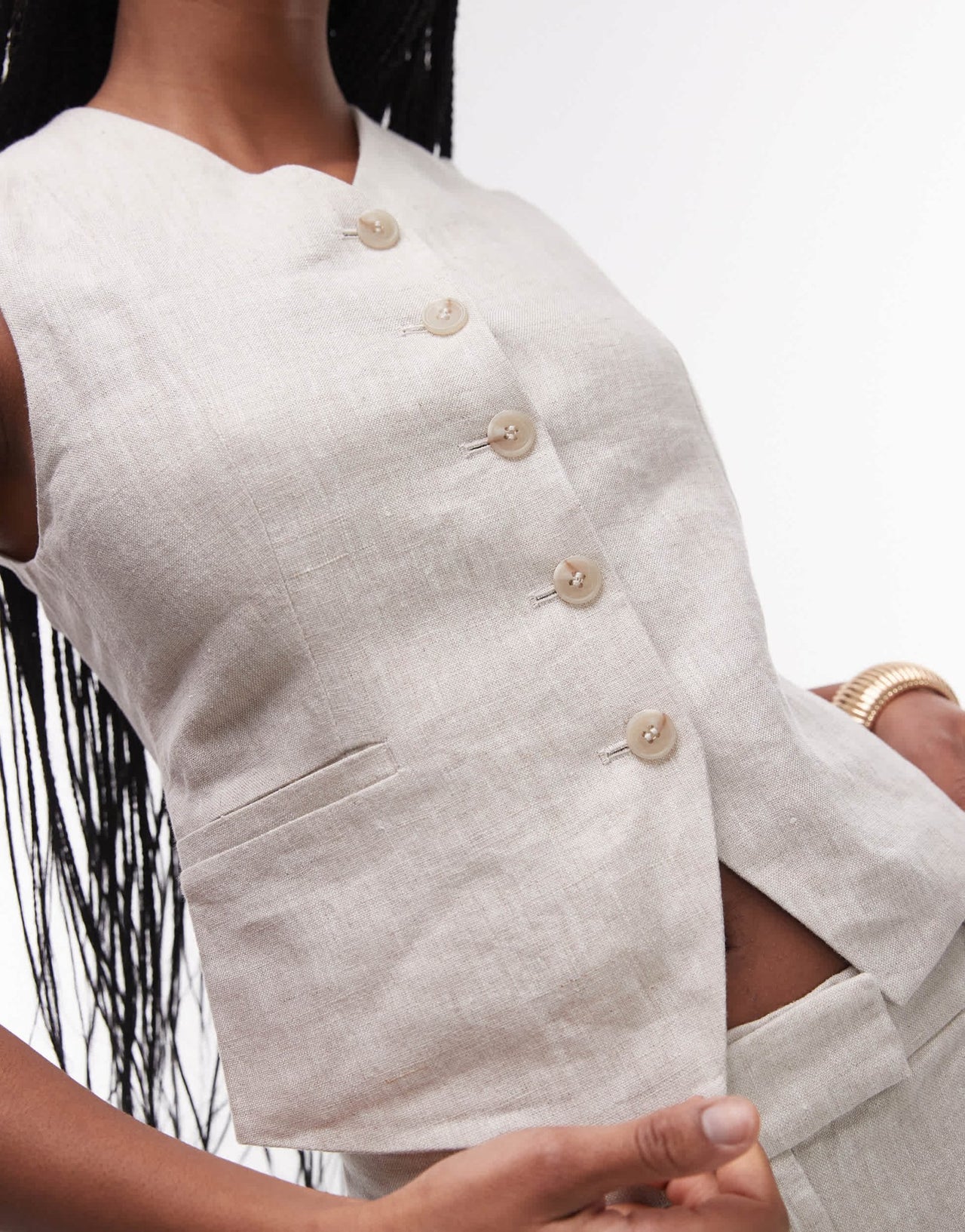 & Other Stories co - ord fitted linen waistcoat in beige - ASOS Sample Sale EU Store