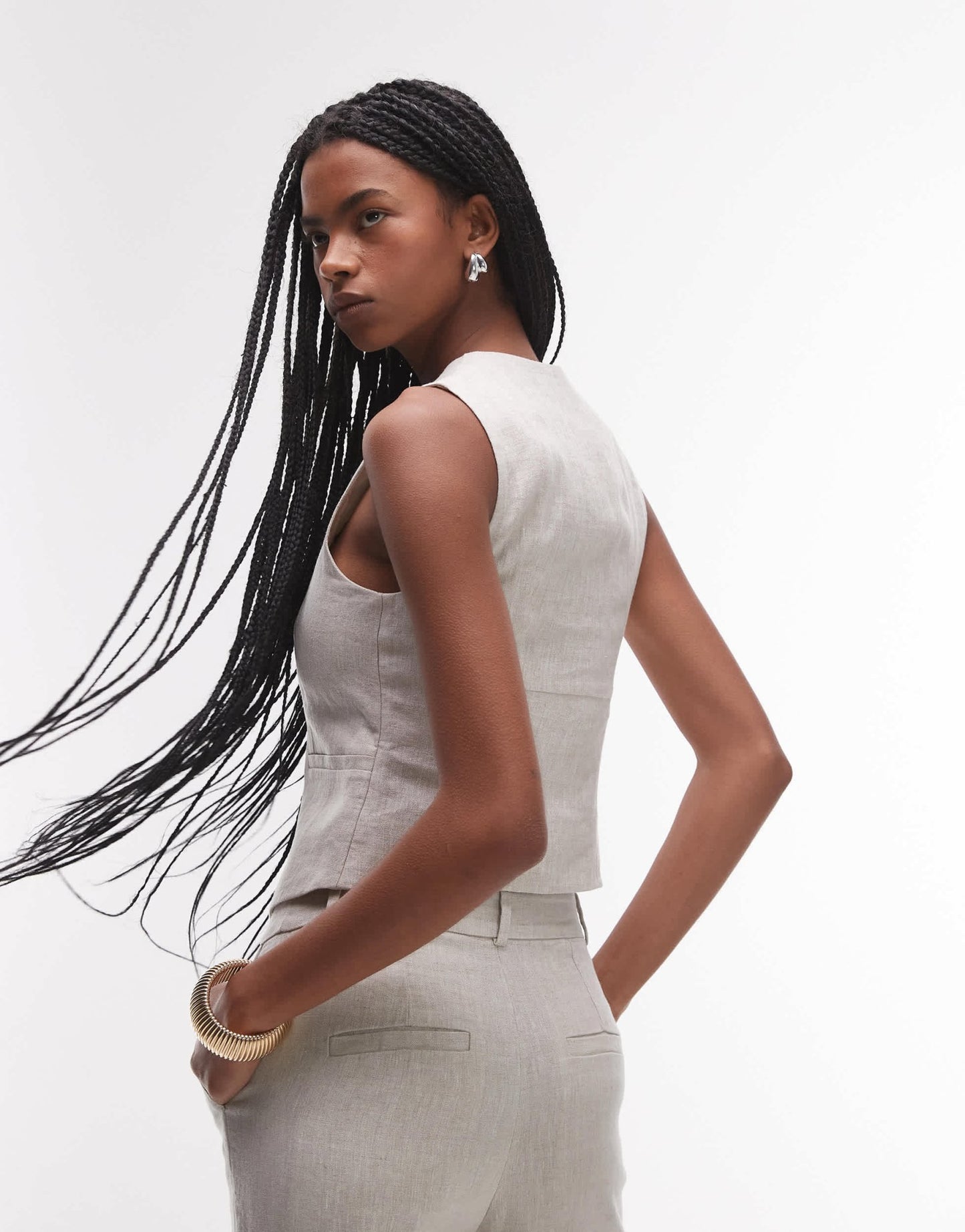 & Other Stories co - ord fitted linen waistcoat in beige - ASOS Sample Sale EU Store