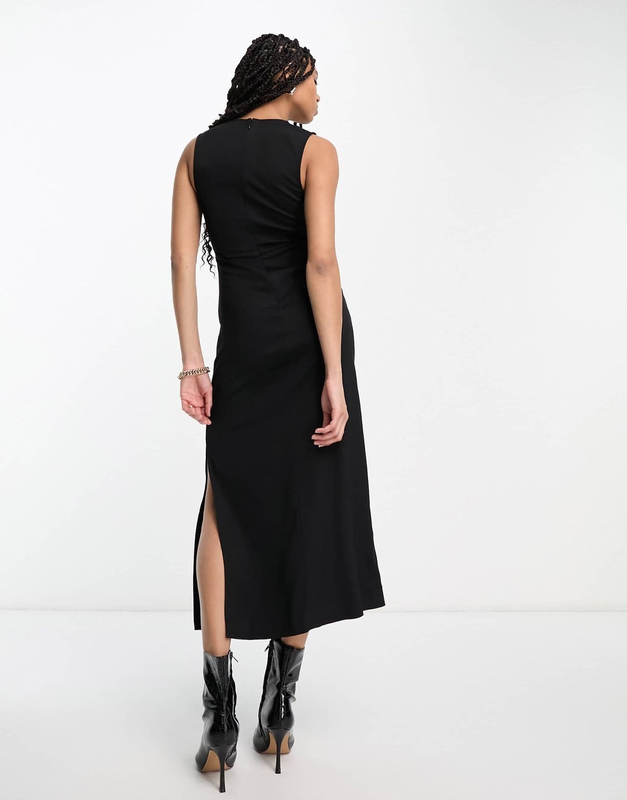 & Other Stories cut - out hardware midi dress in black - ASOS Sample Sale EU Store