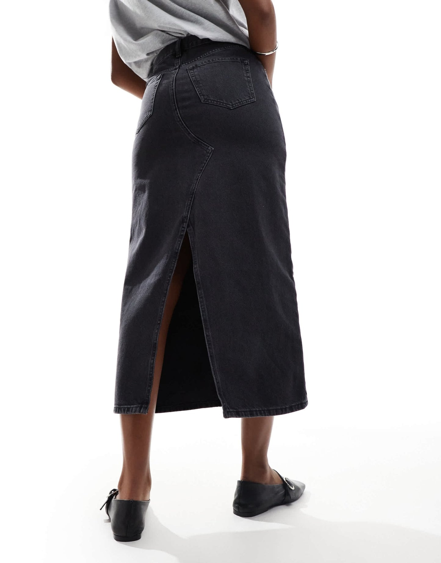 & Other Stories denim maxi column skirt in black wash - ASOS Sample Sale EU Store