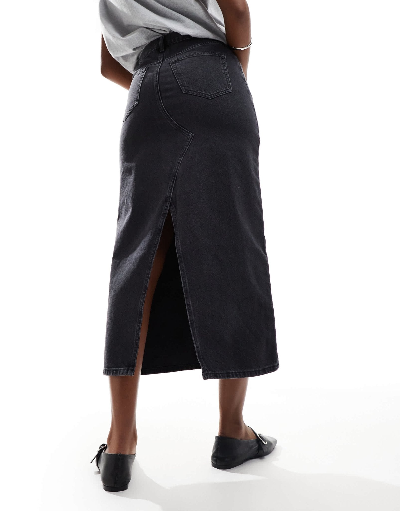 & Other Stories denim maxi column skirt in black wash - ASOS Sample Sale EU Store
