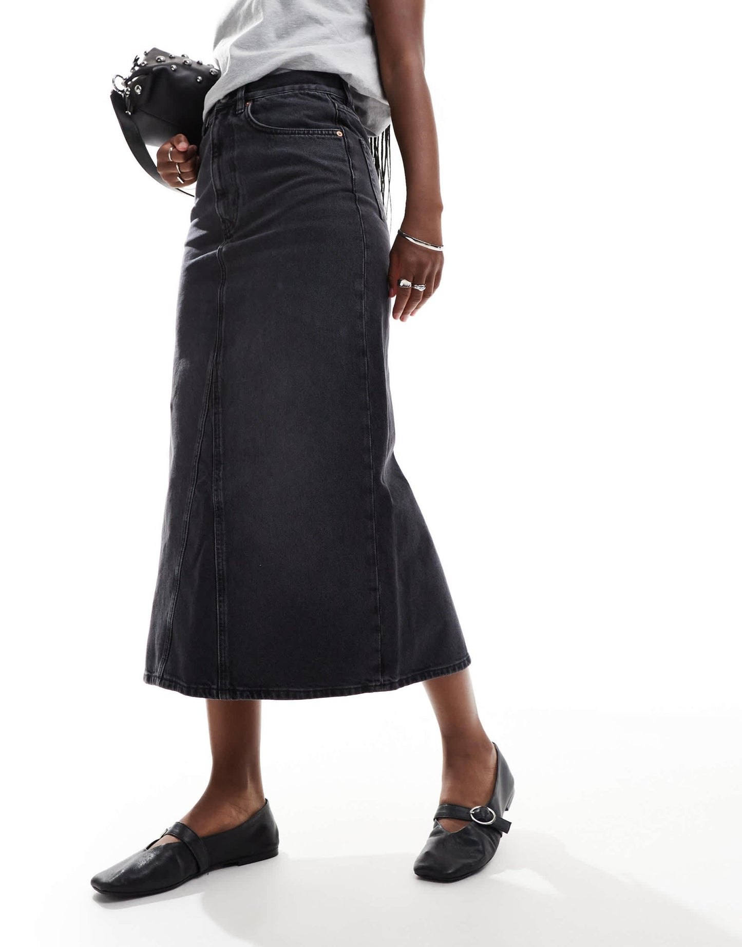 & Other Stories denim maxi column skirt in black wash - ASOS Sample Sale EU Store