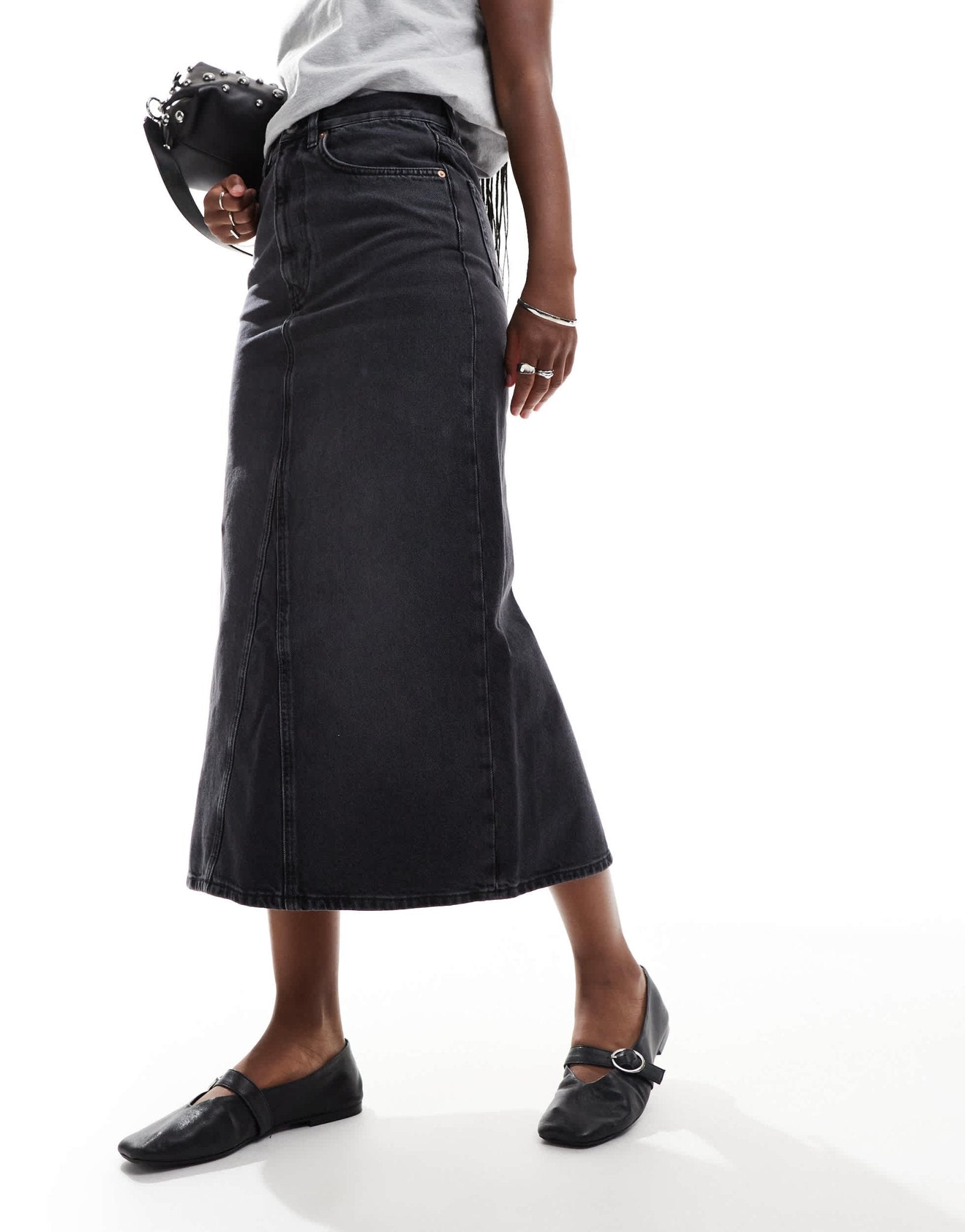 & Other Stories denim maxi column skirt in black wash - ASOS Sample Sale EU Store
