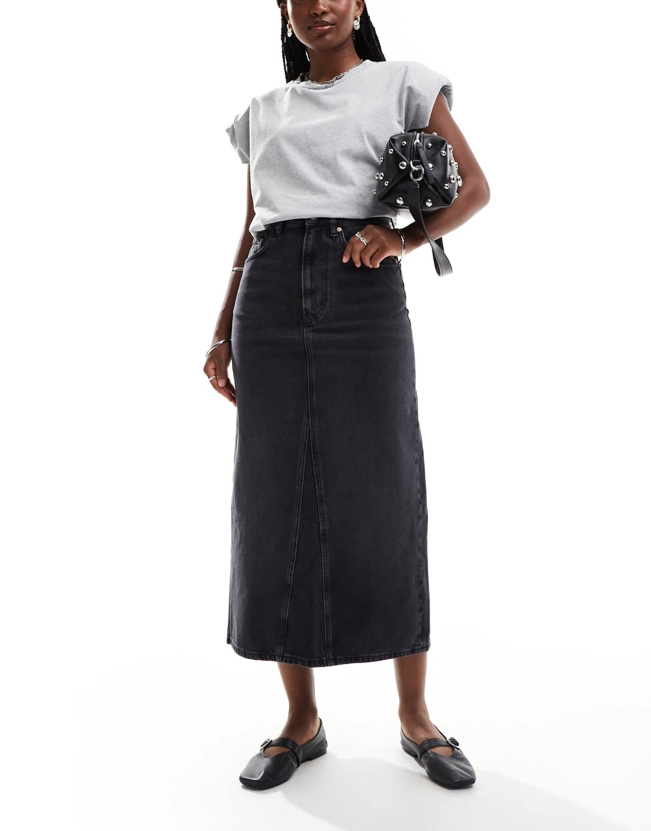& Other Stories denim maxi column skirt in black wash - ASOS Sample Sale EU Store