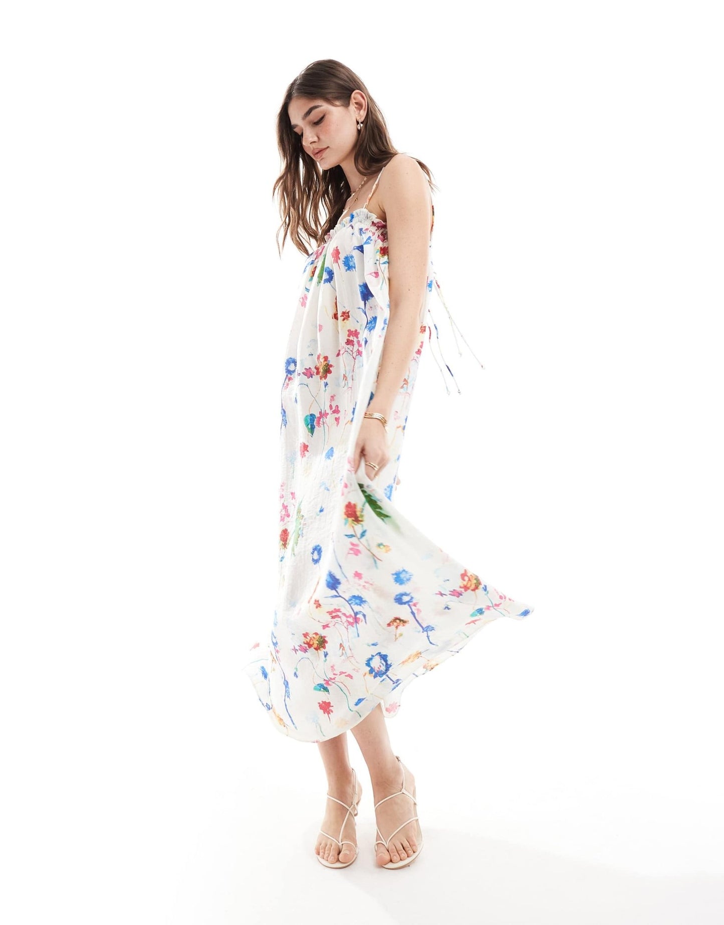 & Other Stories double strap midaxi dress in bright floral print - ASOS Sample Sale EU Store